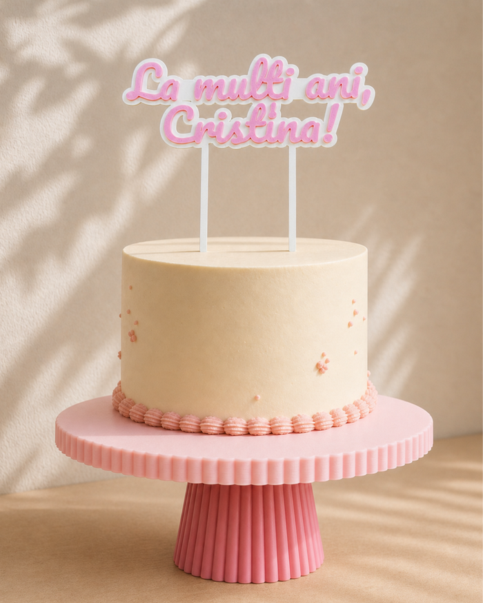 Topper tort personalizat cu mesaj – imprimat 3D