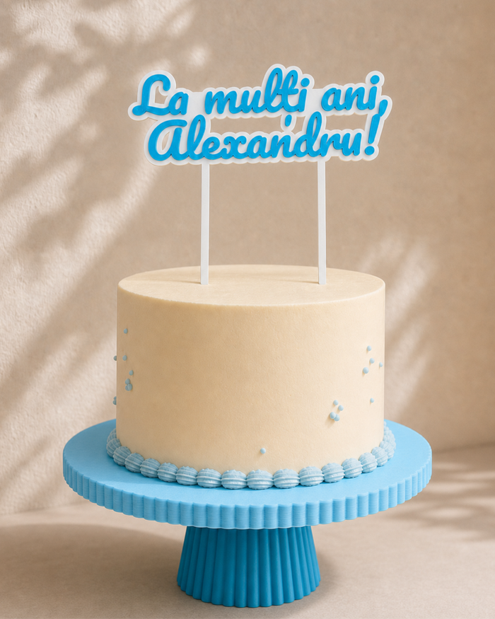 Topper tort personalizat cu mesaj – imprimat 3D