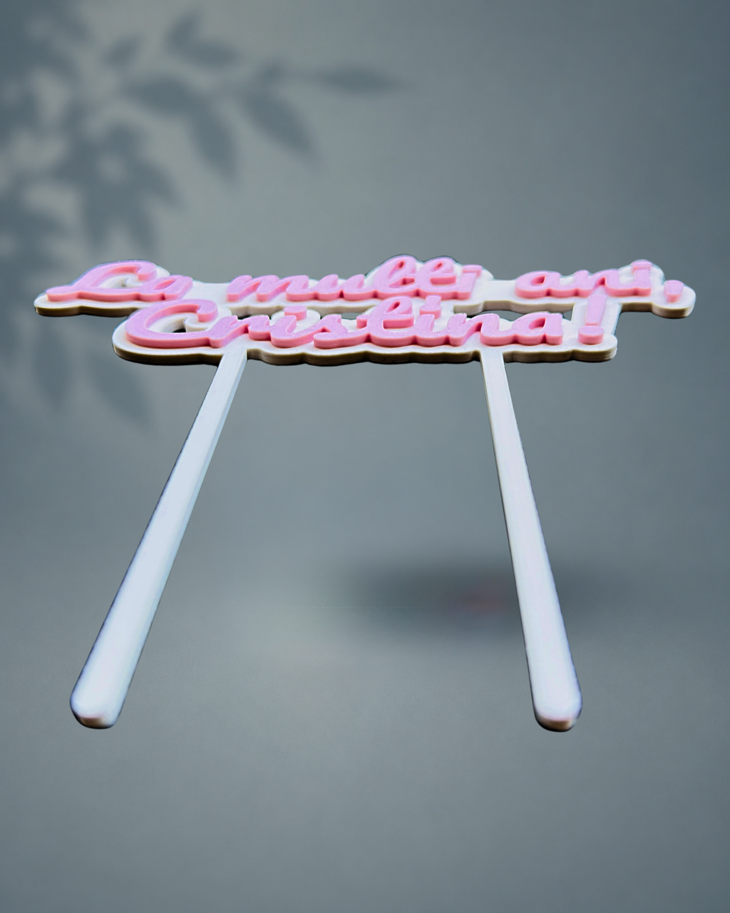 Topper tort personalizat cu mesaj – imprimat 3D