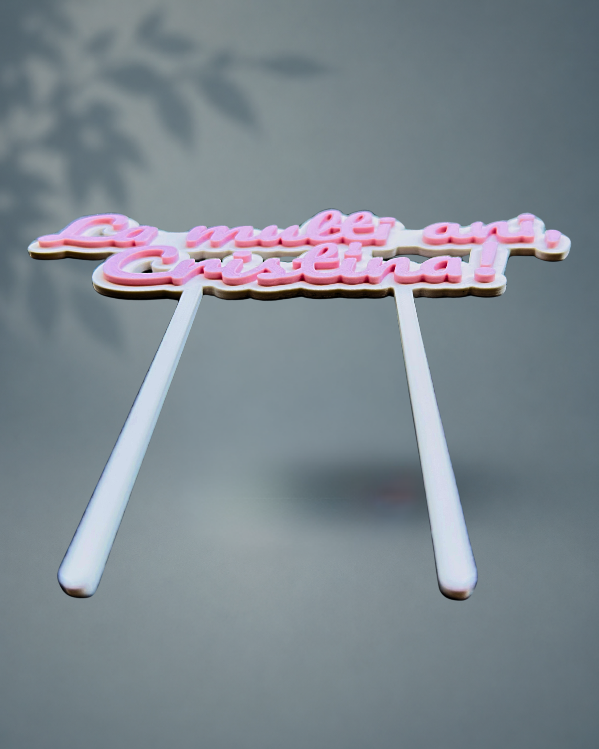Topper tort personalizat cu mesaj – imprimat 3D