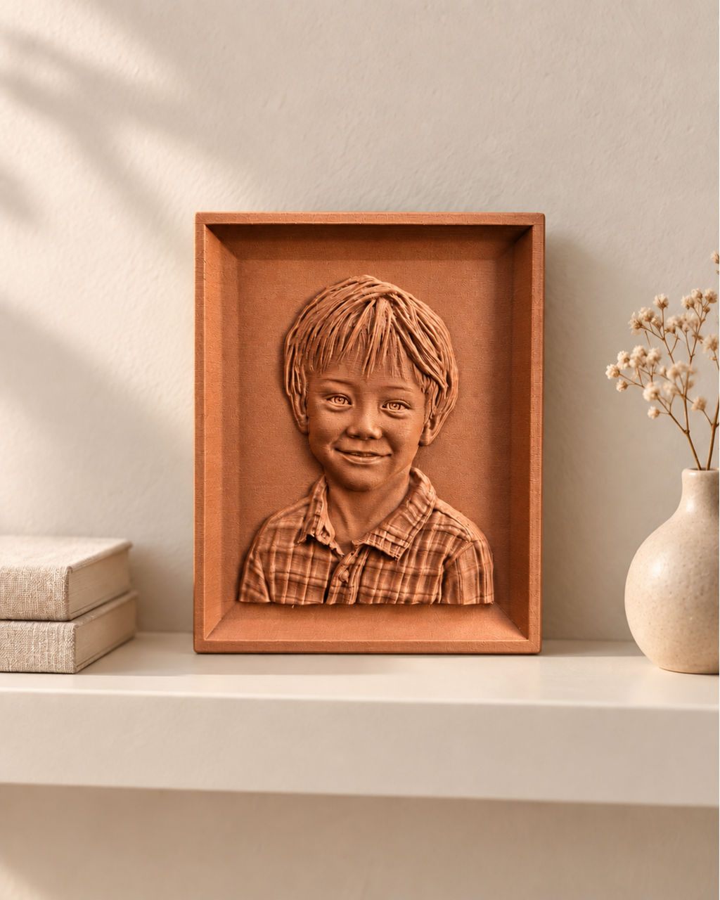 Portret în basorelief personalizat după fotografie – imprimat 3D
