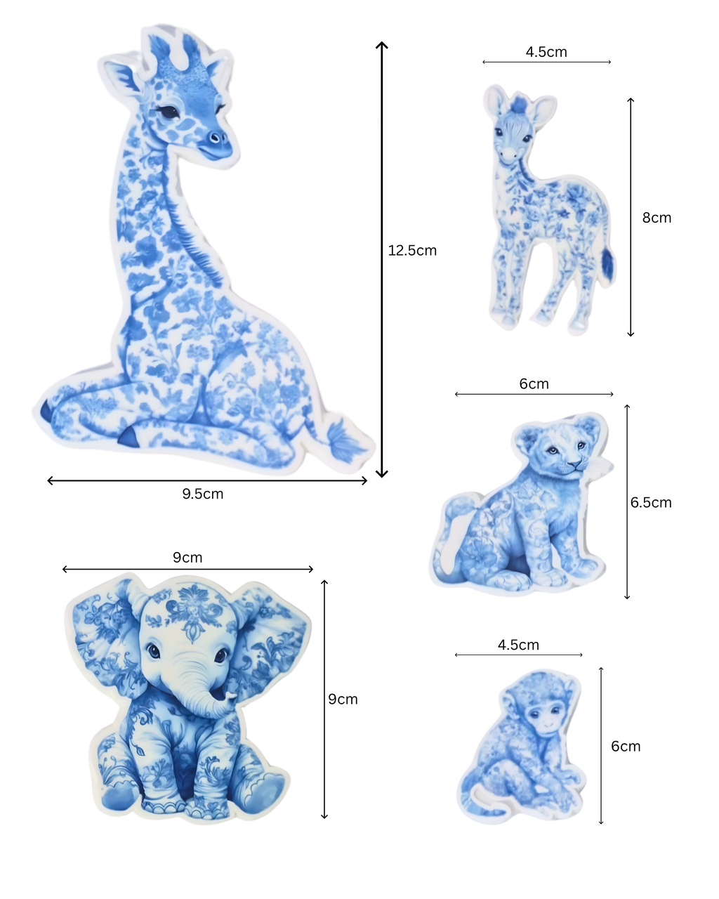 Decor Tort Safari Toile de Jouy - Set Figurine Tort