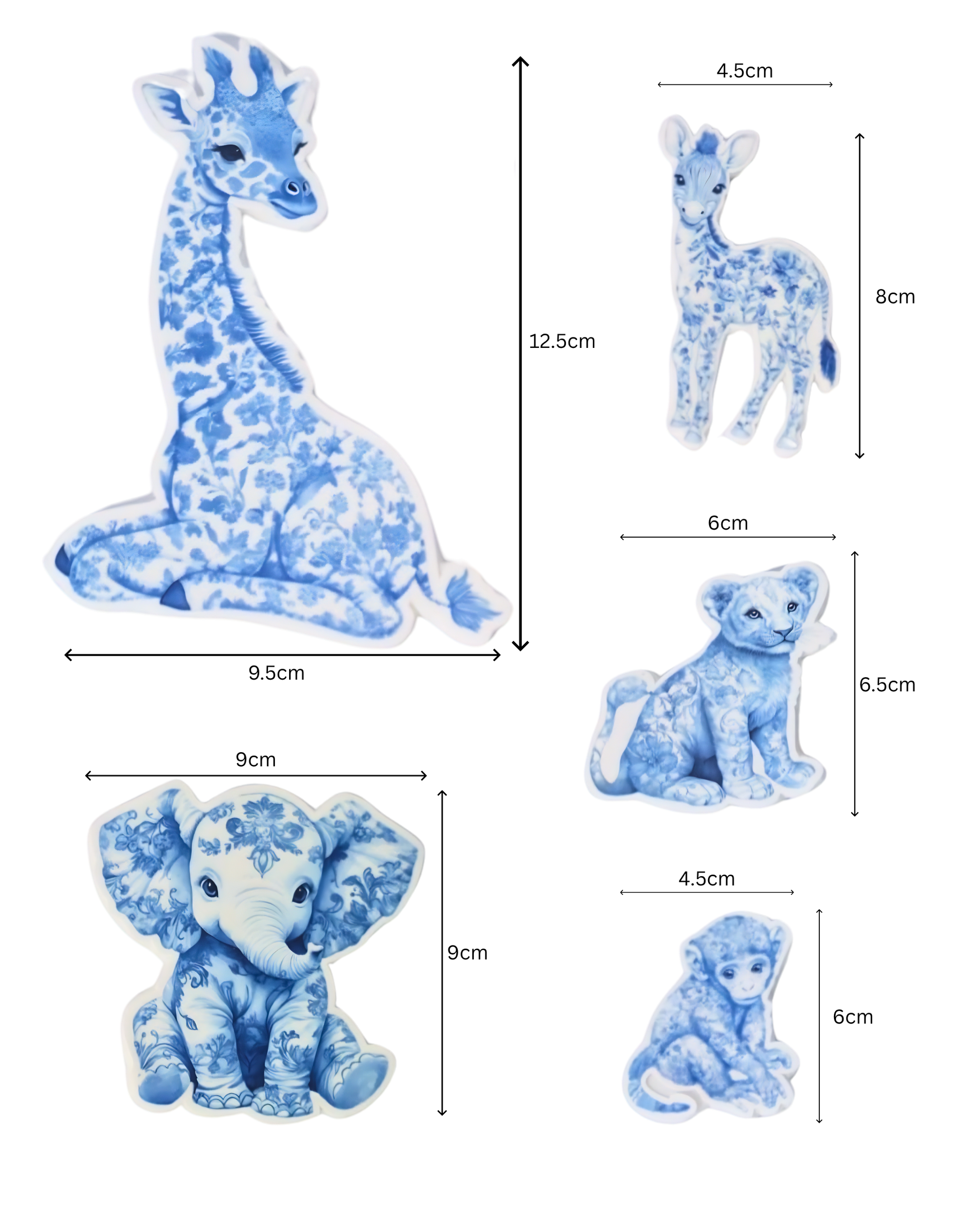 Decor Tort Safari Toile de Jouy - Set Figurine Tort