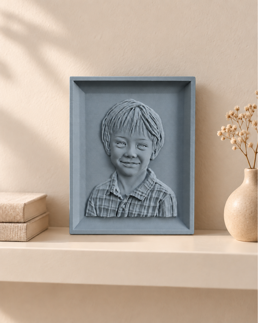 Portret în basorelief personalizat după fotografie – imprimat 3D