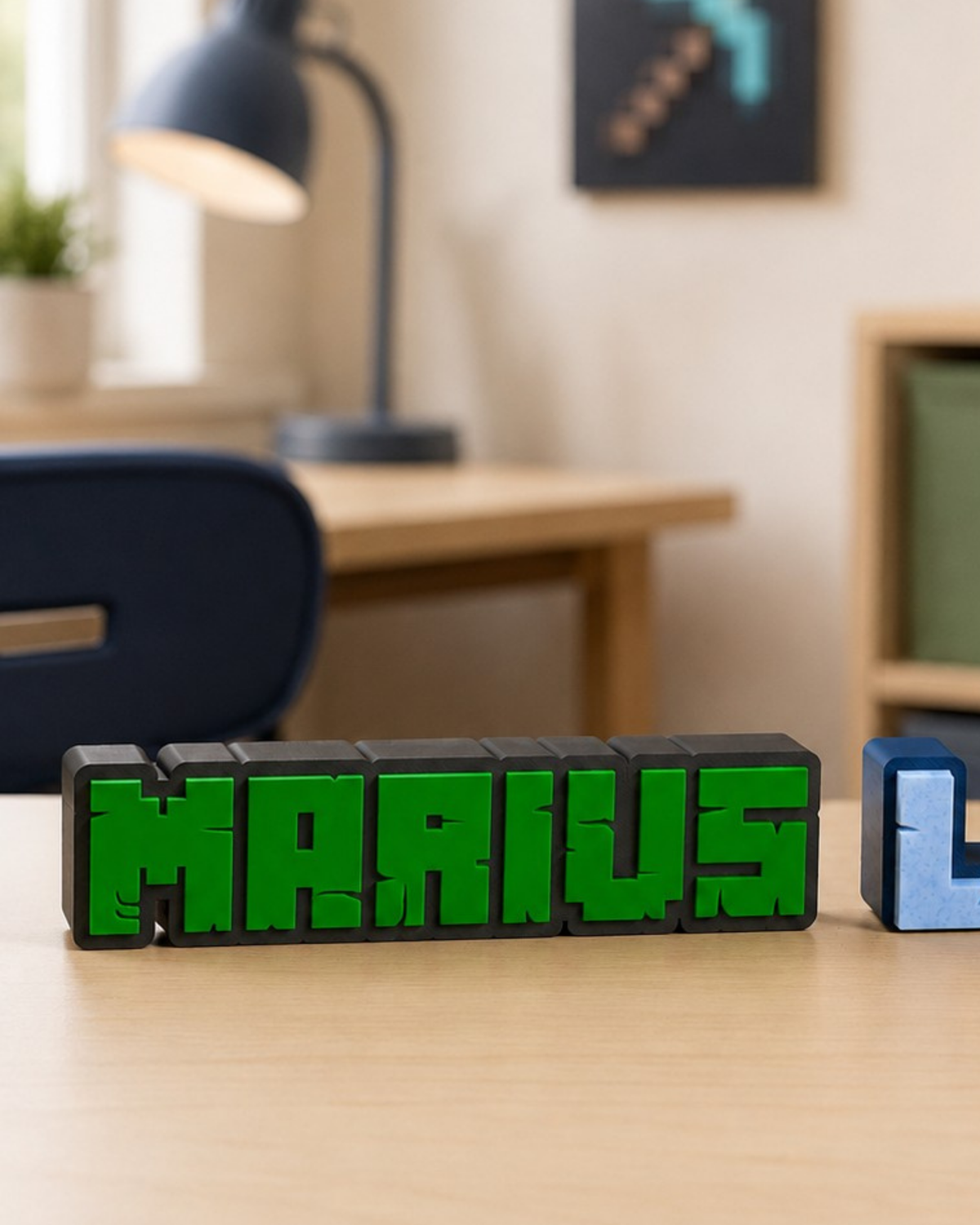 Nume decorativ personalizat Minecraft – imprimat 3D