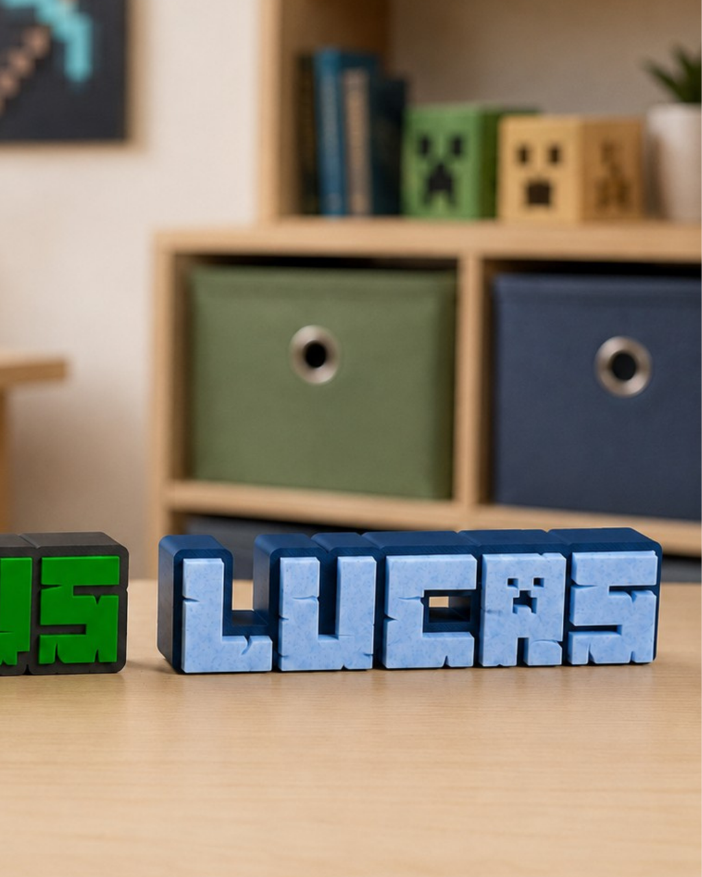 Nume decorativ personalizat Minecraft – imprimat 3D