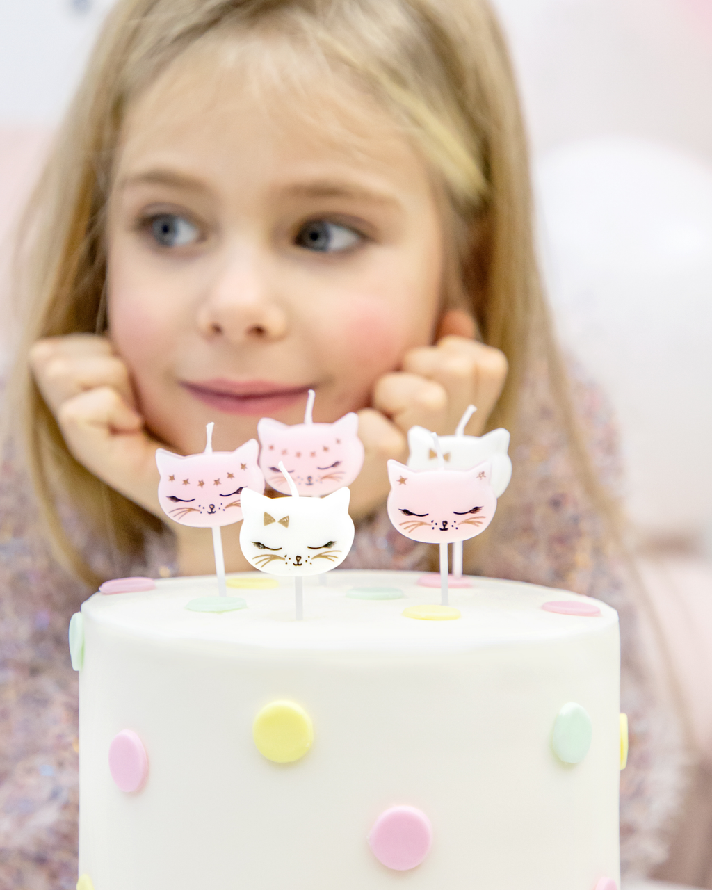Set 6 lumânări aniversare pentru tort – pisicuțe