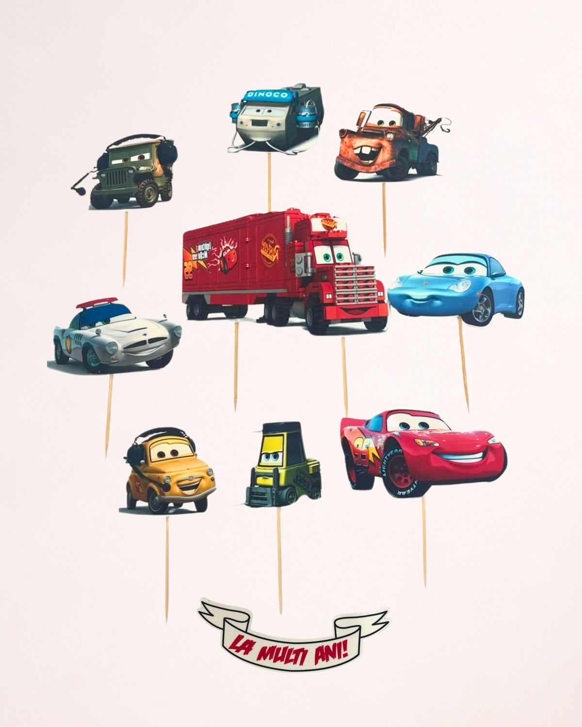 Cars – Set toppere pentru tort din pastă de zahăr