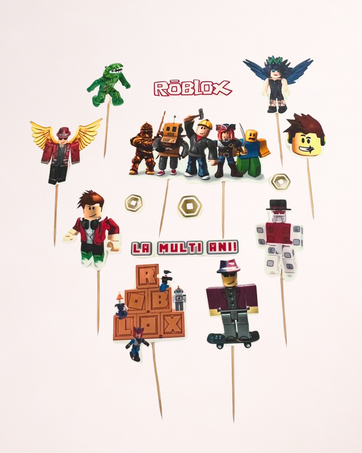 Roblox – Set toppere pentru tort din pastă de zahăr