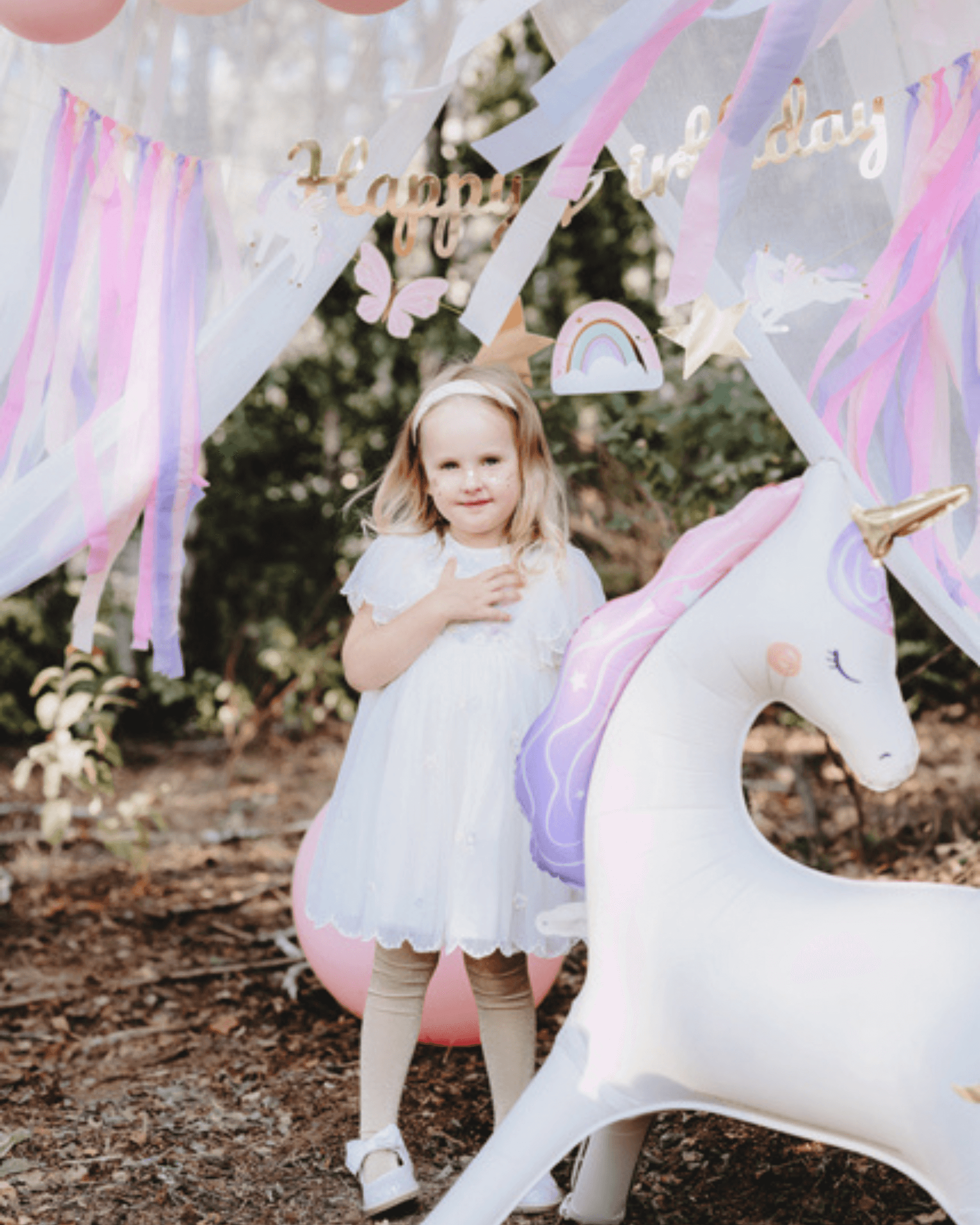 Balon de podea din folie Unicorn – bej mat
