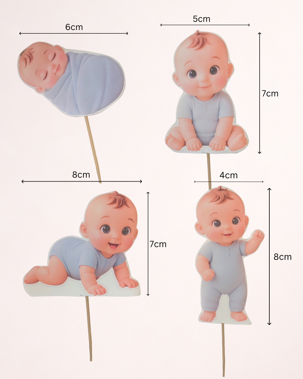 Etapele bebelușului – Set 4 toppere pentru tort