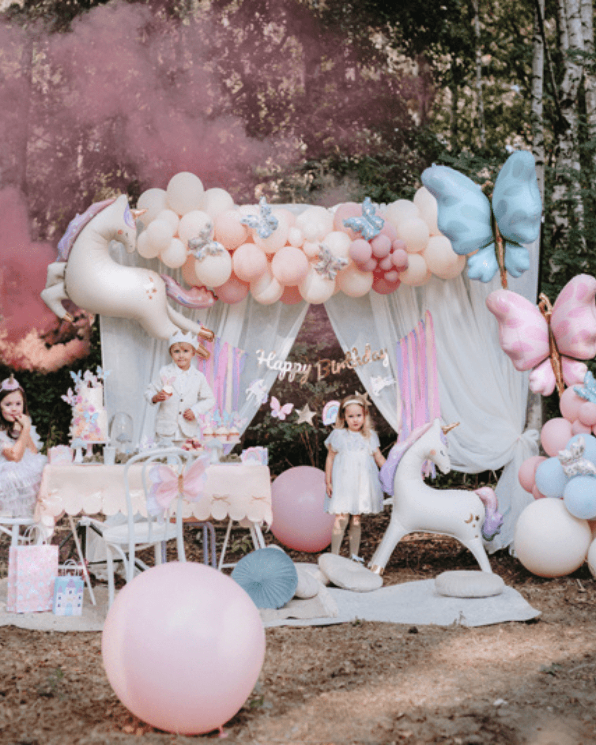 Balon de podea din folie Unicorn – bej mat