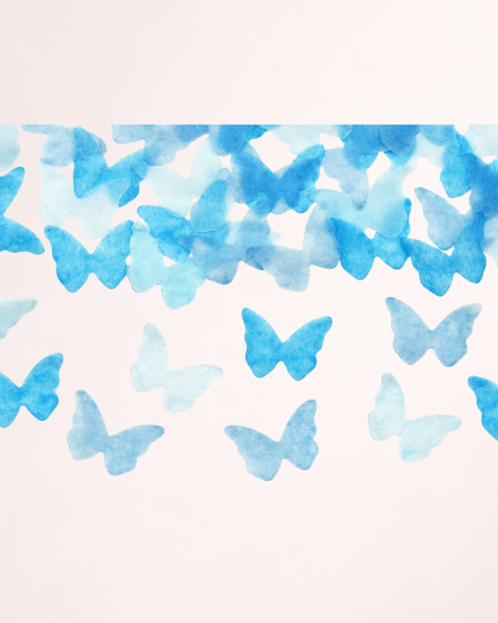 Tun cu confetti „Hello Baby” pentru Gender Reveal – fluturași albaștri, 20 cm