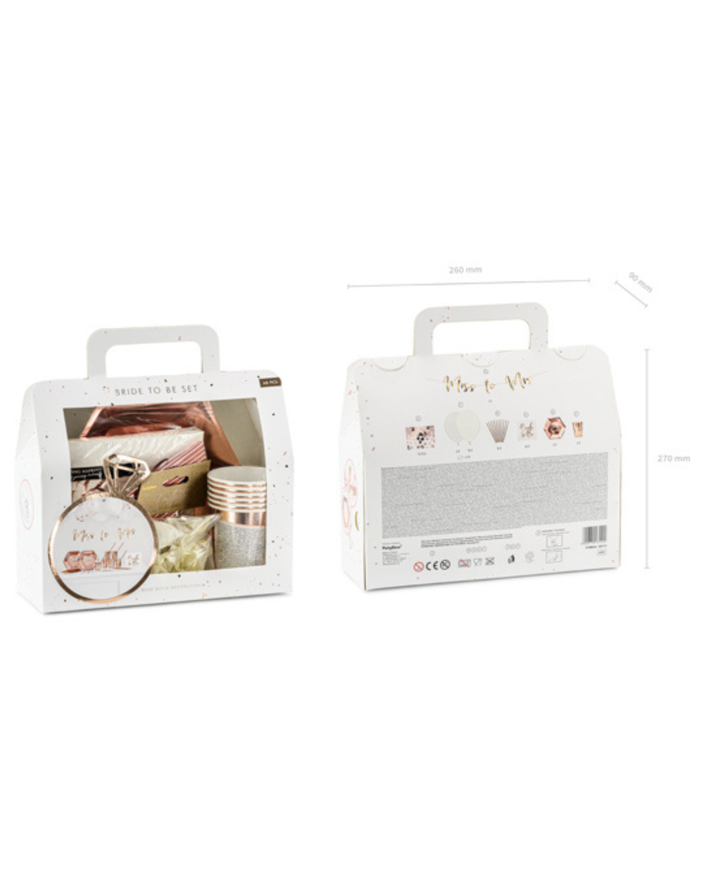 Set de decorațiuni pentru petrecerea burlăcițelor – rose gold, 60 de piese