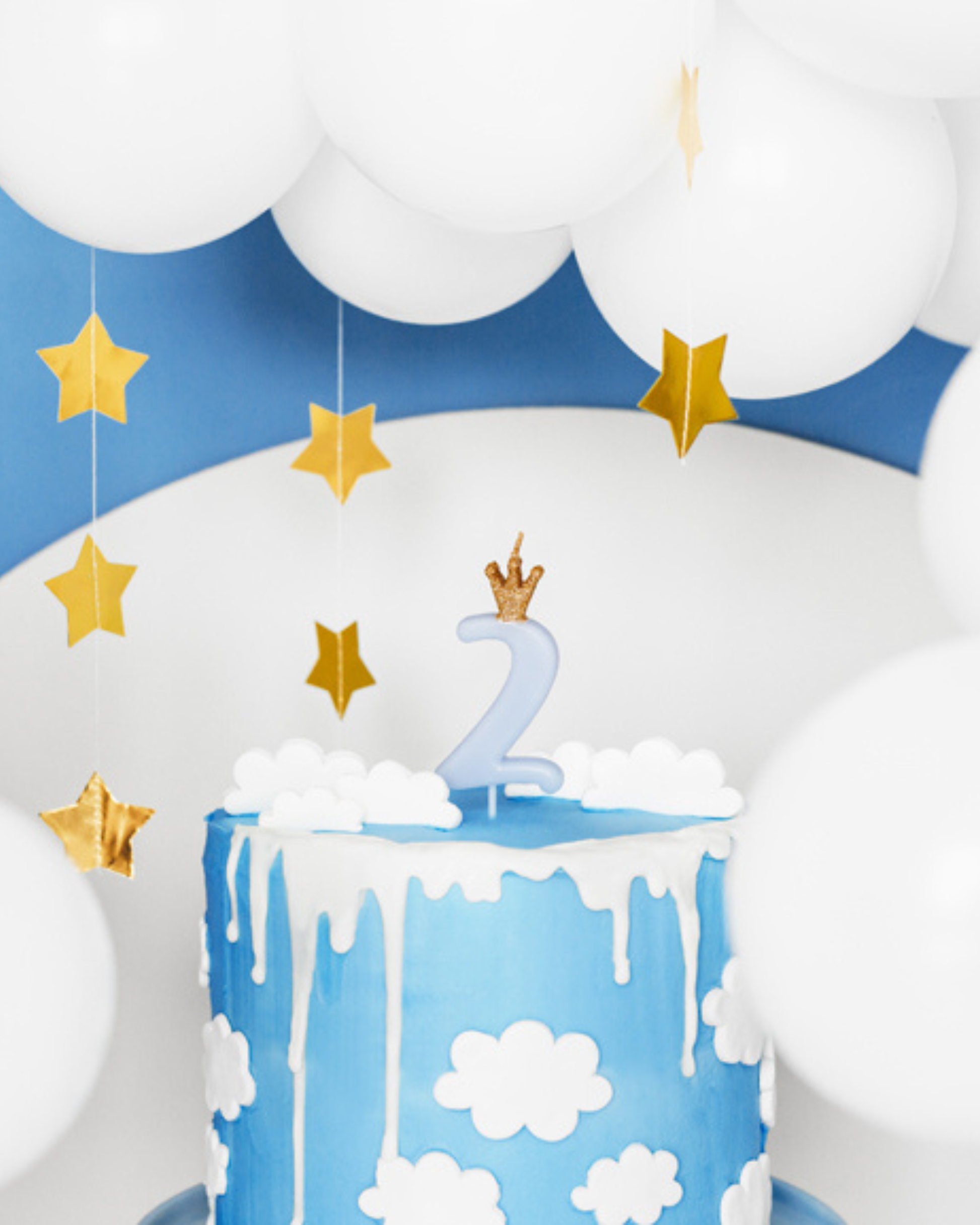 Lumânare aniversară cifra 2 (doi) – bleu
