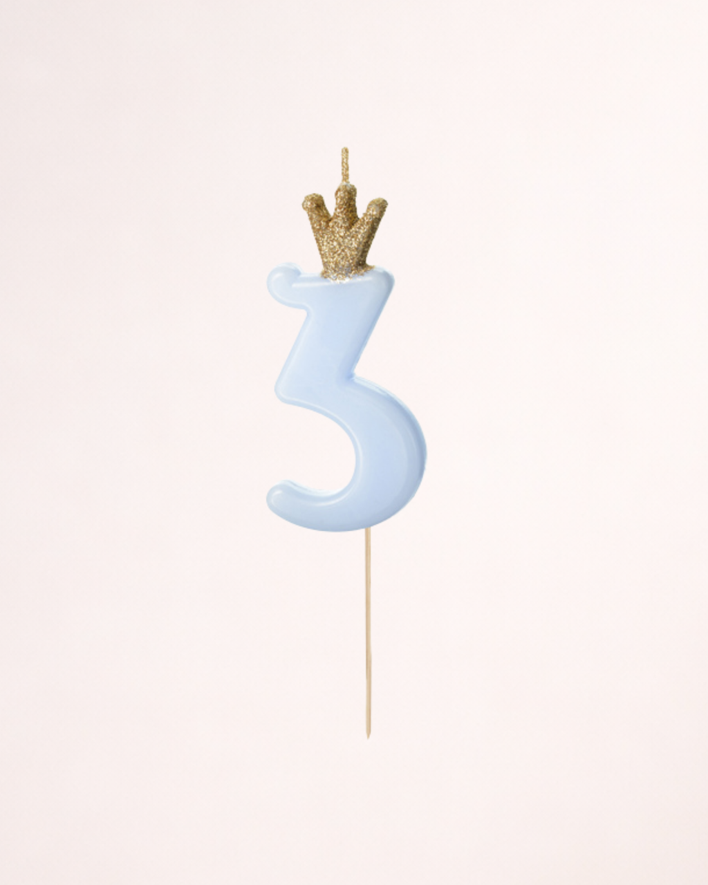 Lumânare aniversară cifra 3 (trei) – bleu
