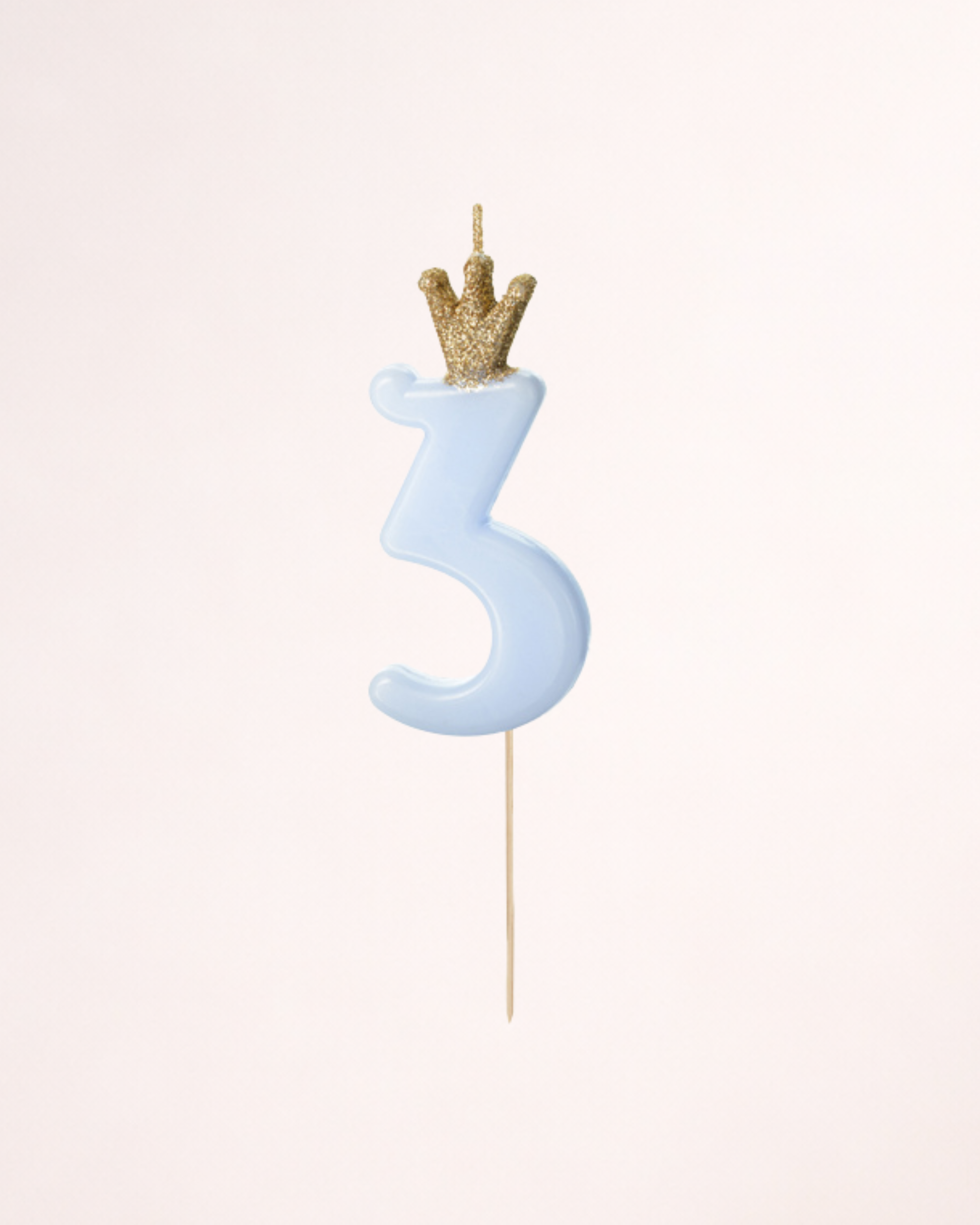 Lumânare aniversară cifra 3 (trei) – bleu