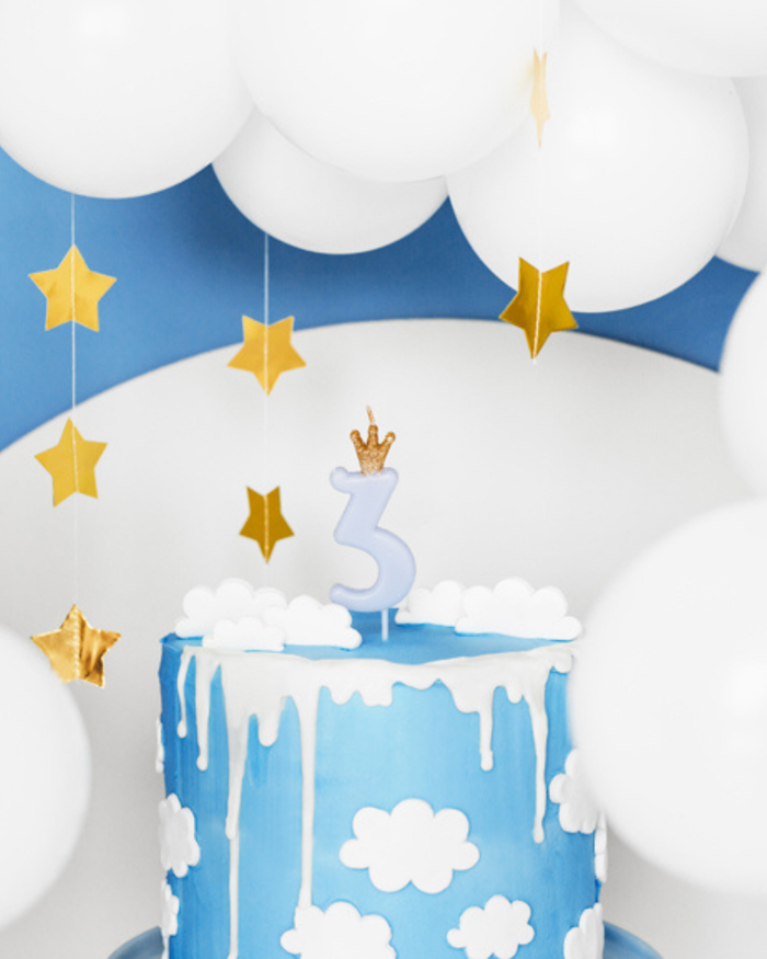 Lumânare aniversară cifra 3 (trei) – bleu