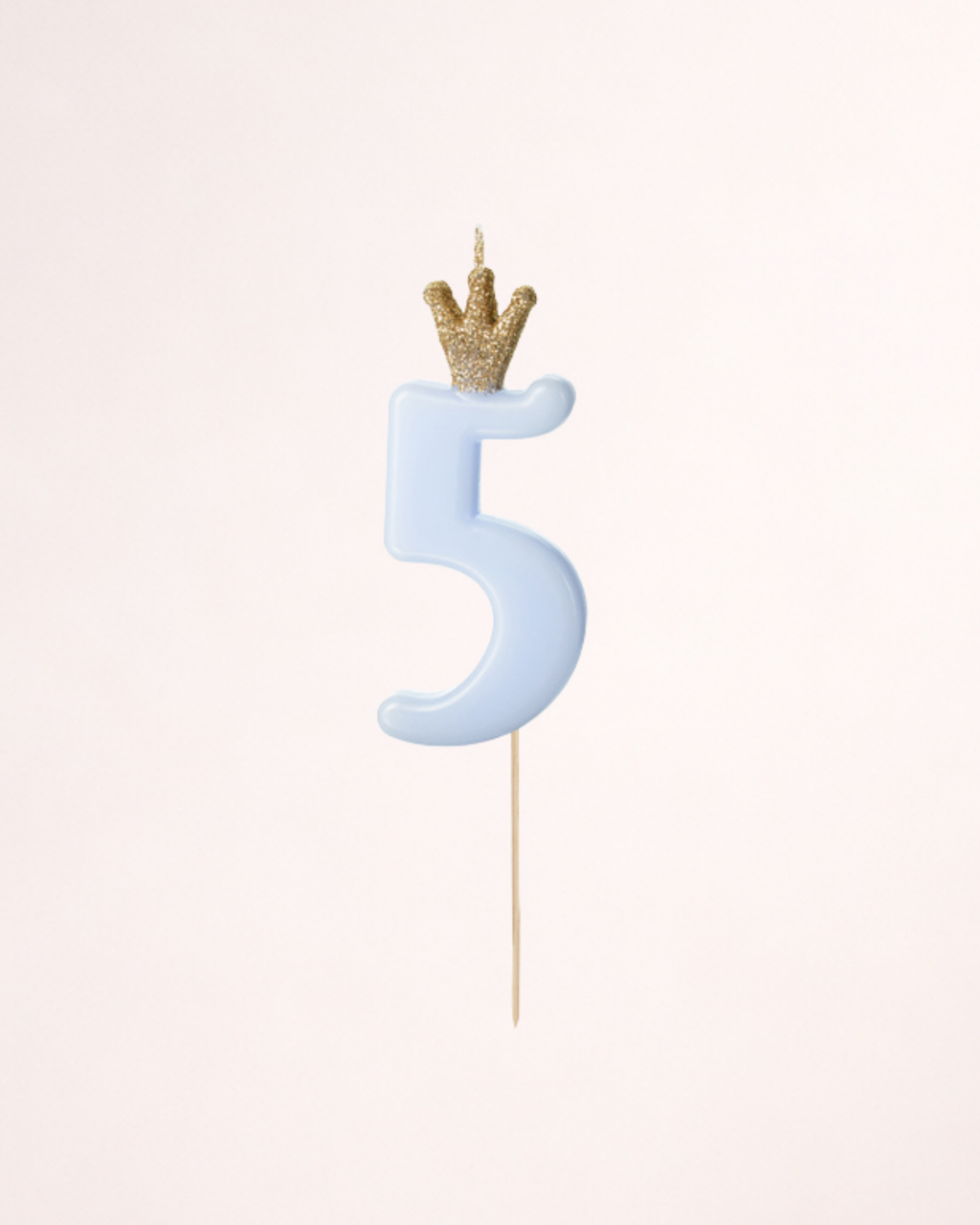 Lumânare aniversară cifra 5 (cinci) – bleu