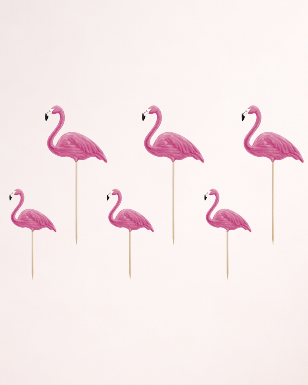 Set de 6 toppere Aloha cu flamingo pentru tort