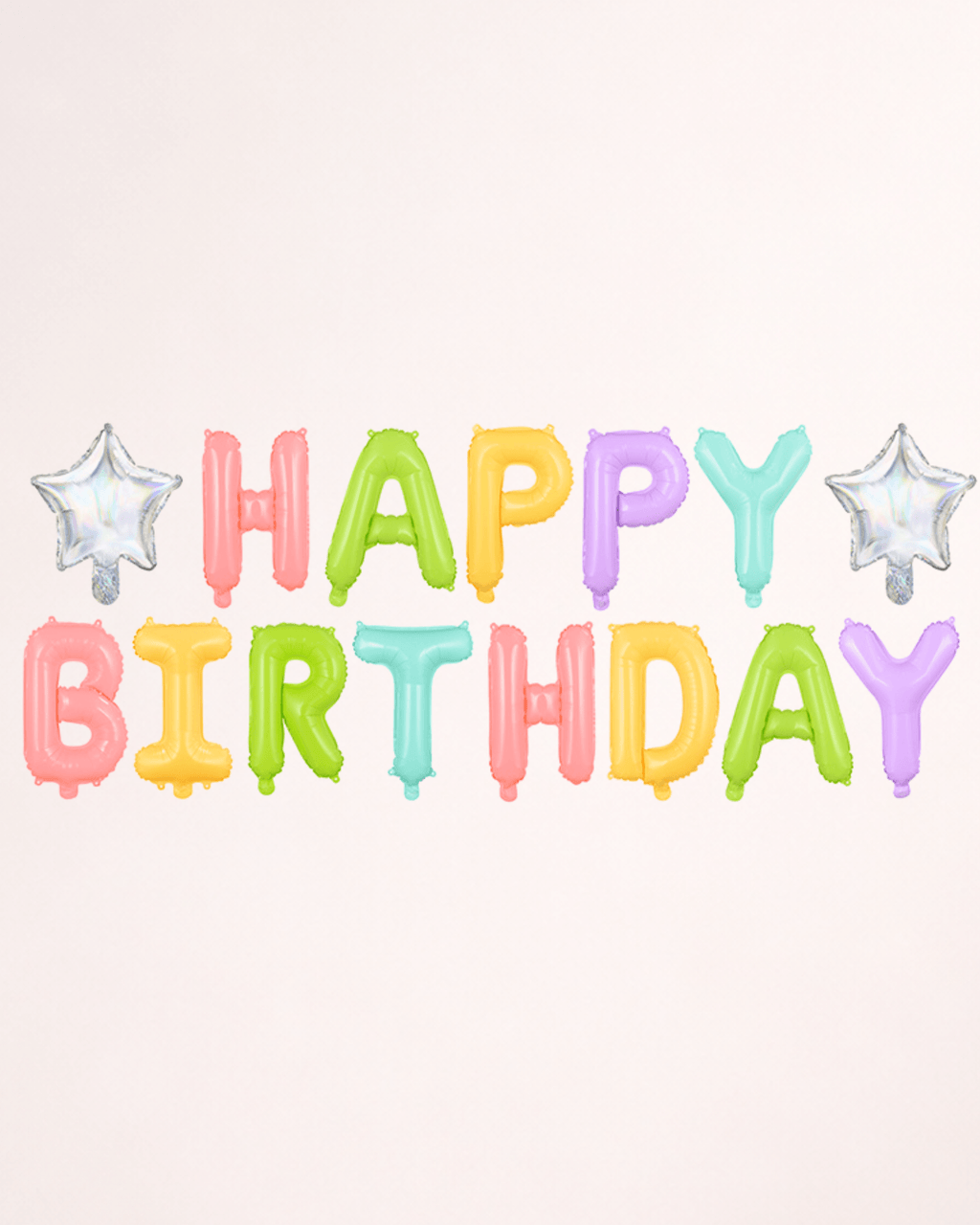 Balon din folie „Happy Birthday” cu stele iridescente