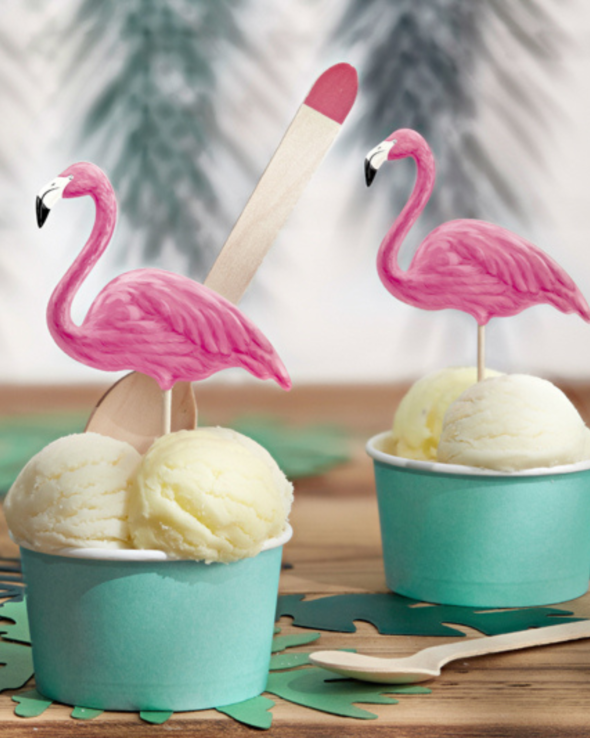 Set de 6 toppere Aloha cu flamingo pentru tort