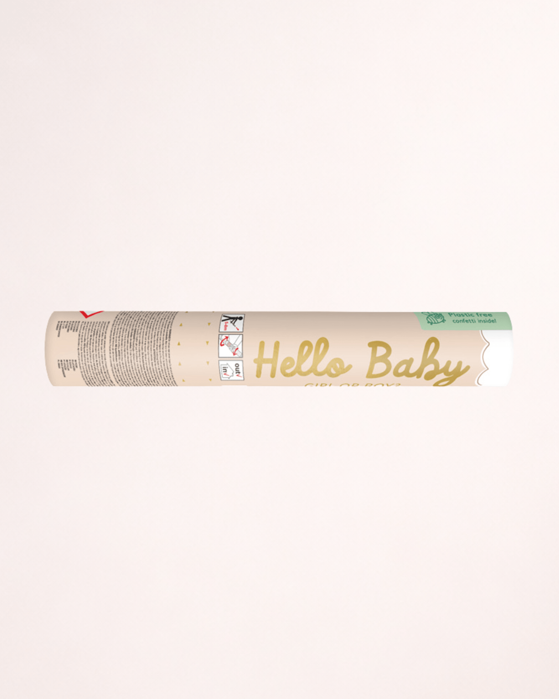 Tun cu confetti „Hello Baby” pentru Gender Reveal – fluturași roz, 20 cm