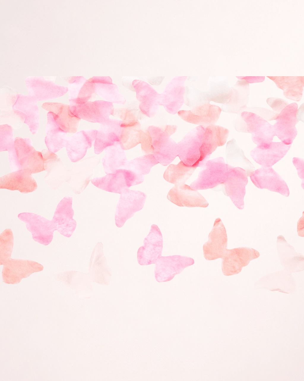 Tun cu confetti „Hello Baby” pentru Gender Reveal – fluturași roz, 20 cm