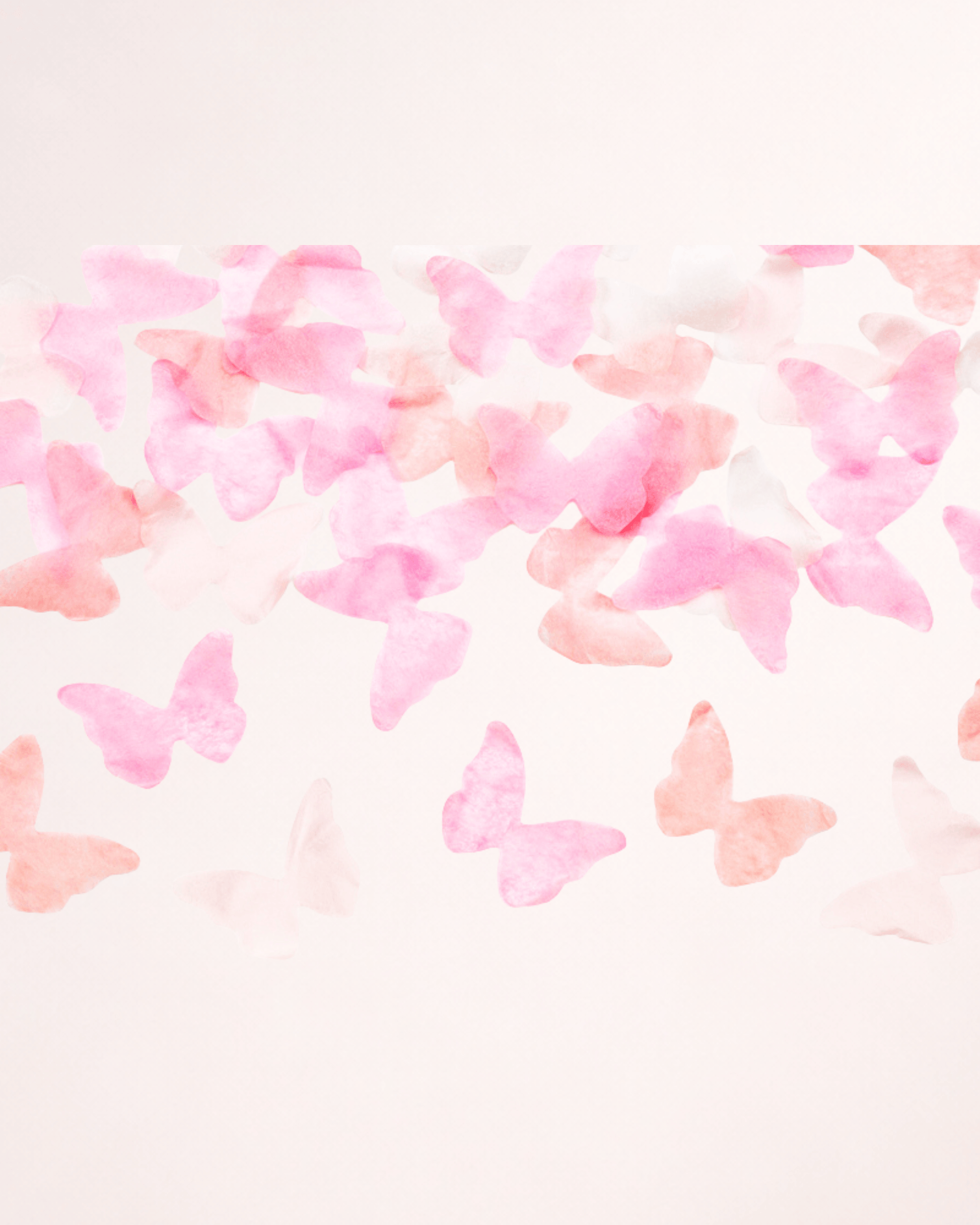 Tun cu confetti „Hello Baby” pentru Gender Reveal – fluturași roz, 20 cm