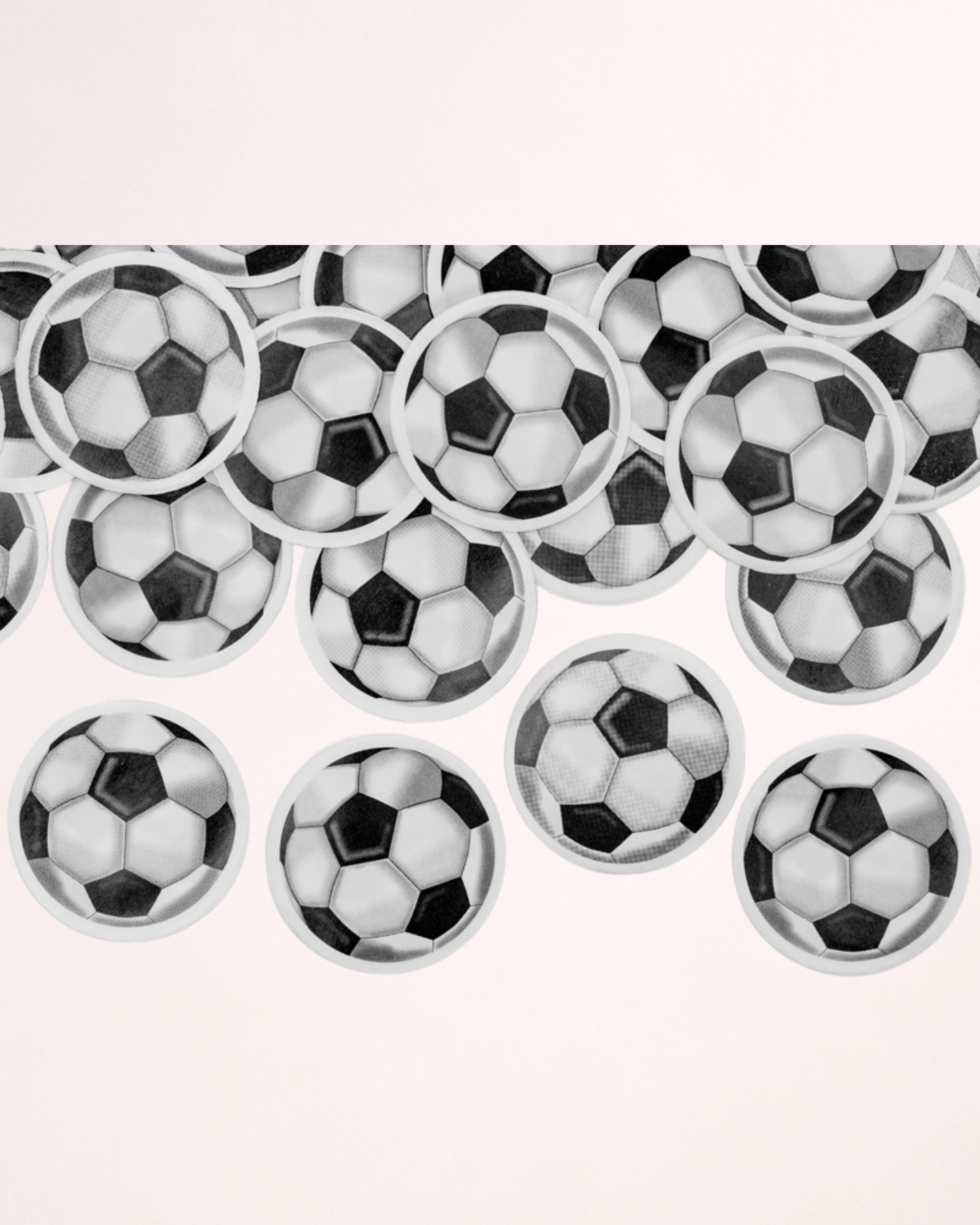 Tun cu confetti în formă de mingi de fotbal din hârtie – 40 cm