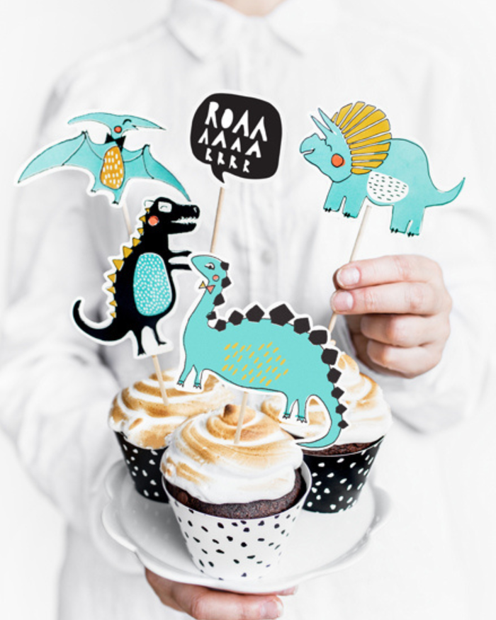 Set de 5 toppere cu dinozauri pentru tort