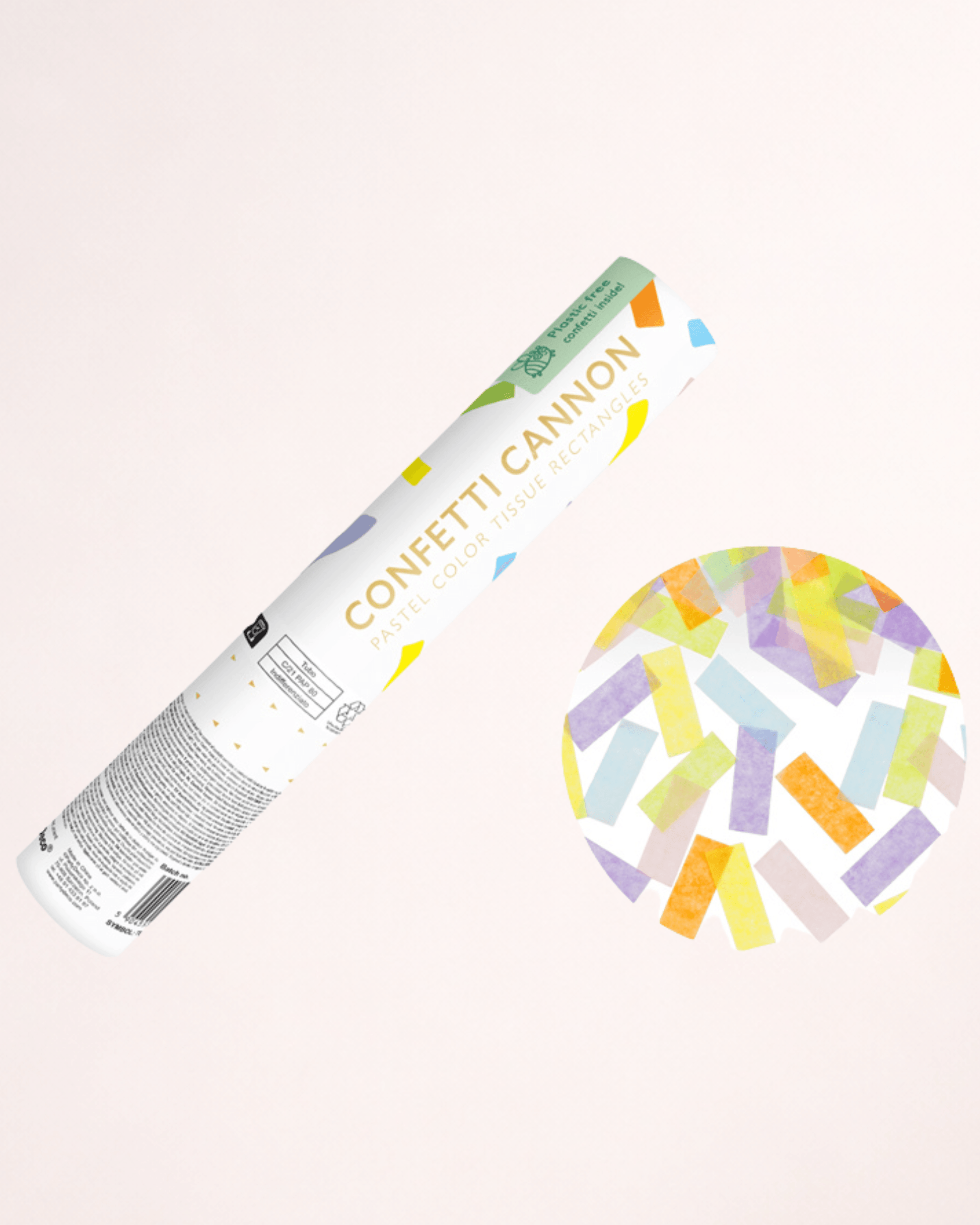 Tun cu confetti multicolore din hârtie – 20 cm