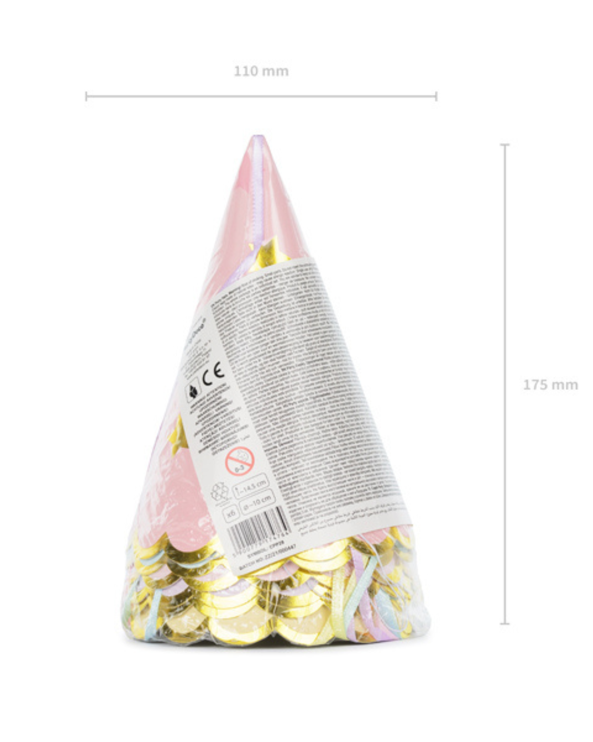 Set de 6 coifuri de petrecere cu stele metalizate