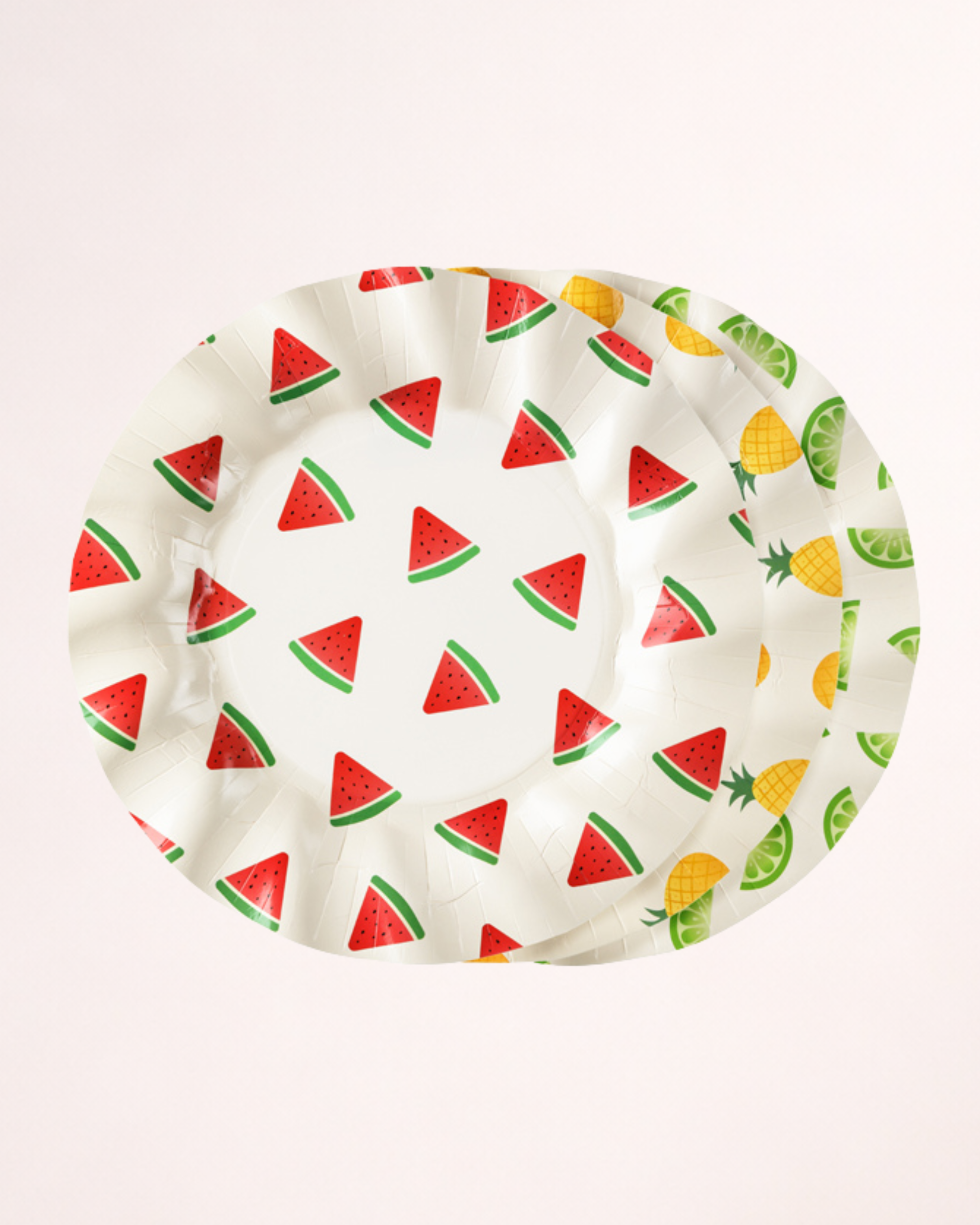 Set de 6 farfurii din hârtie cu fructe