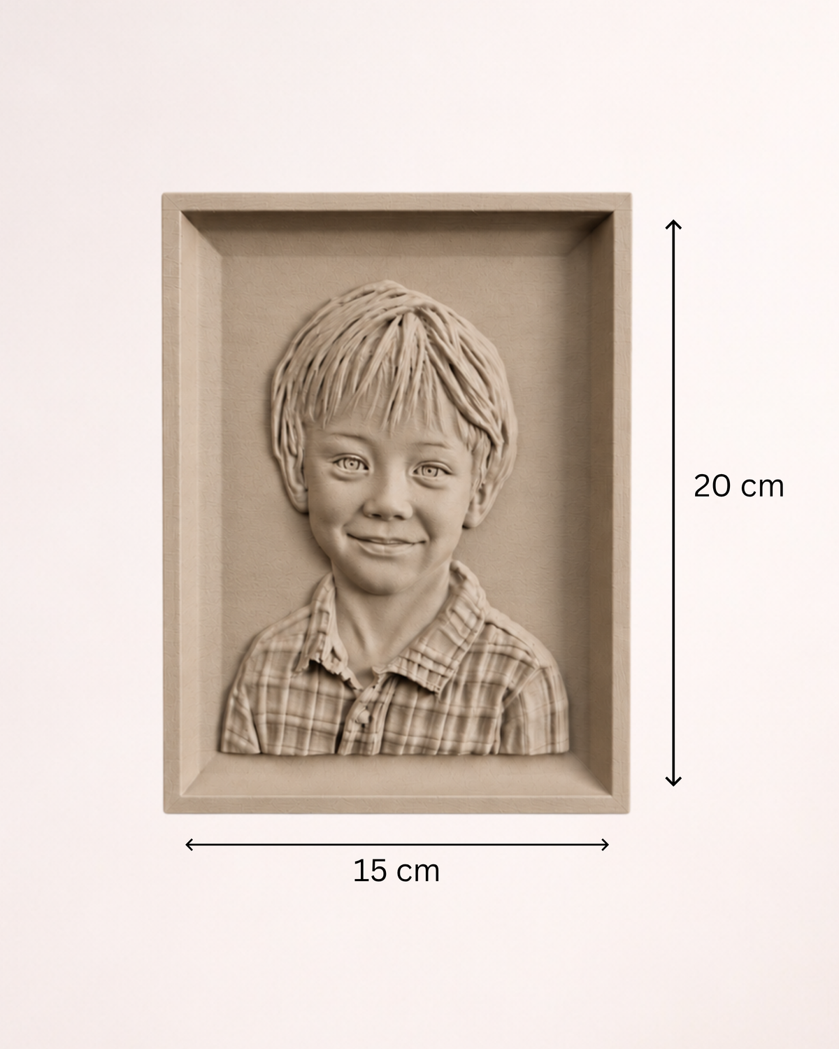 Portret în basorelief personalizat după fotografie – imprimat 3D