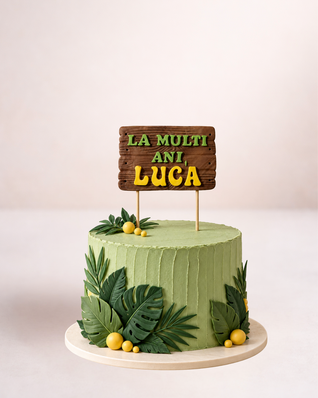 Tăbliță personalizată - La mulți ani - Figurină Tort