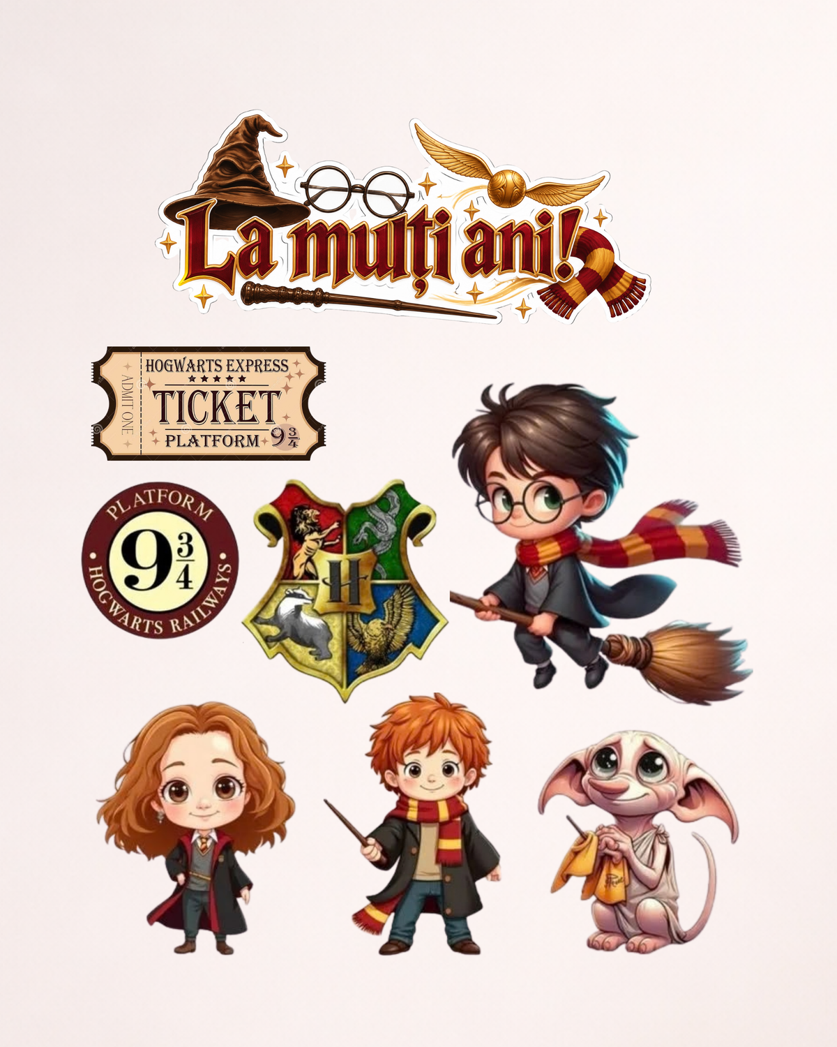 Harry Potter – Set toppere pentru tort din pastă de zahăr