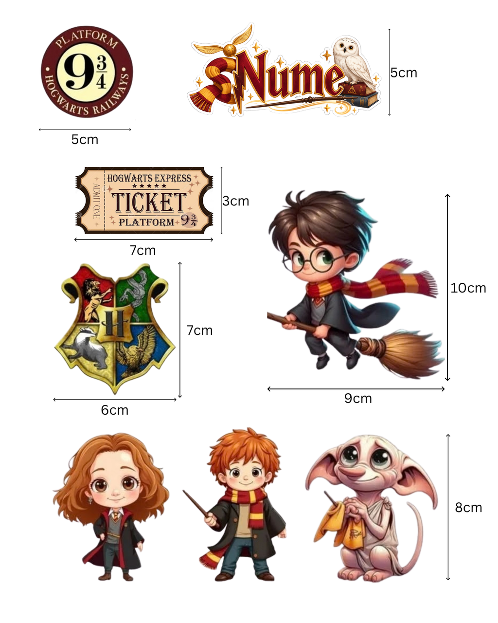 Harry Potter – Set toppere pentru tort din pastă de zahăr