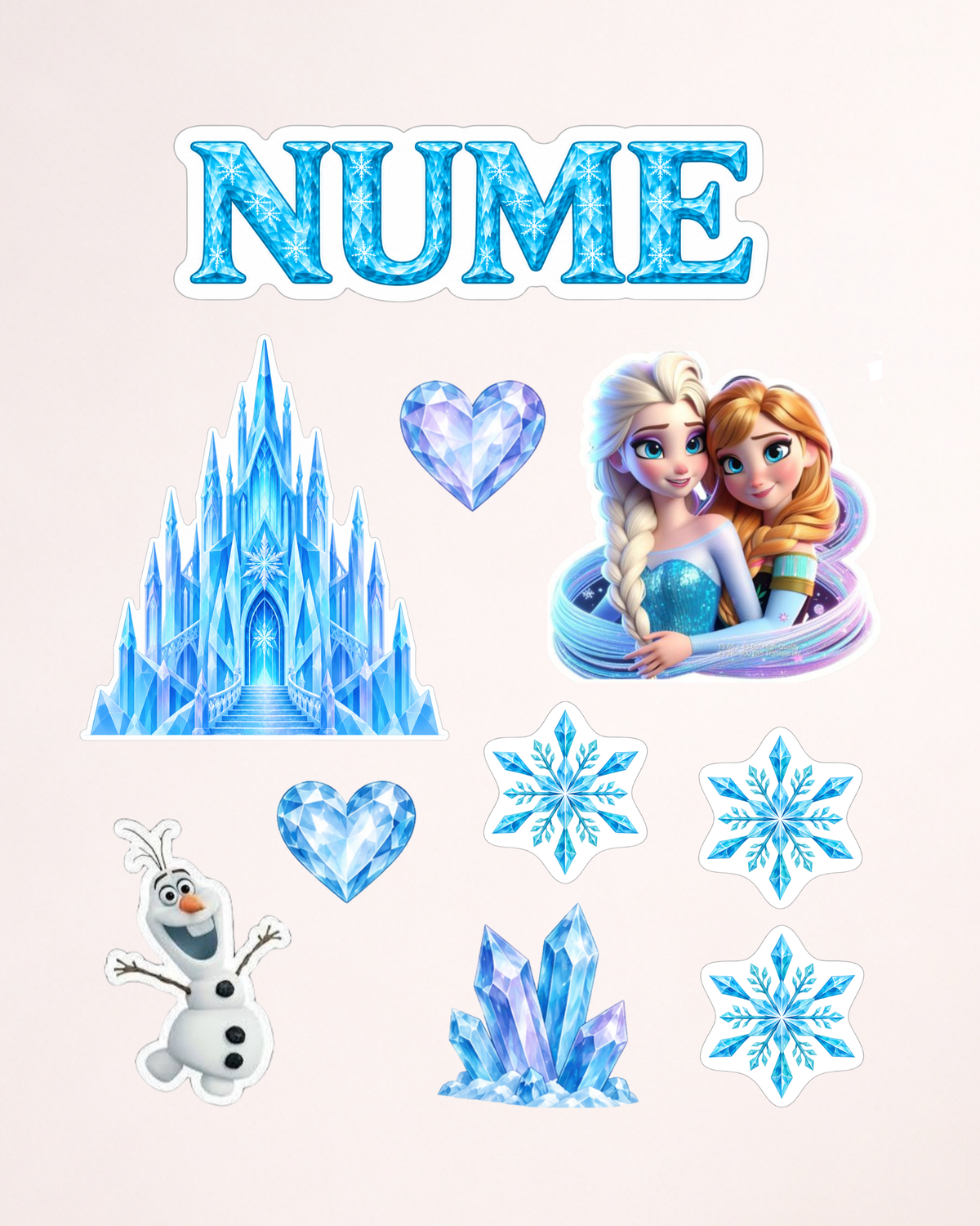 Frozen – Set toppere pentru tort din pastă de zahăr