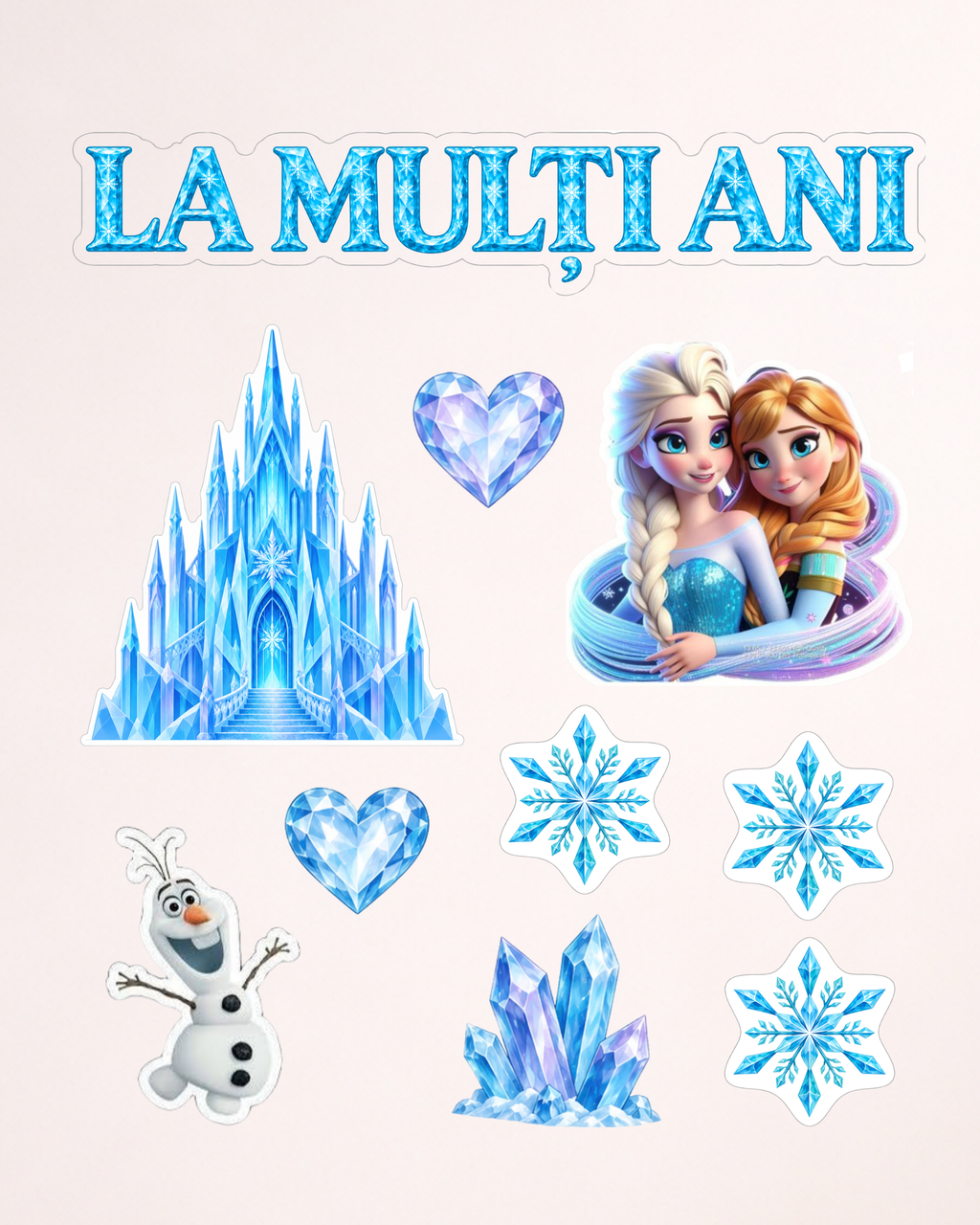 Frozen – Set toppere pentru tort din pastă de zahăr