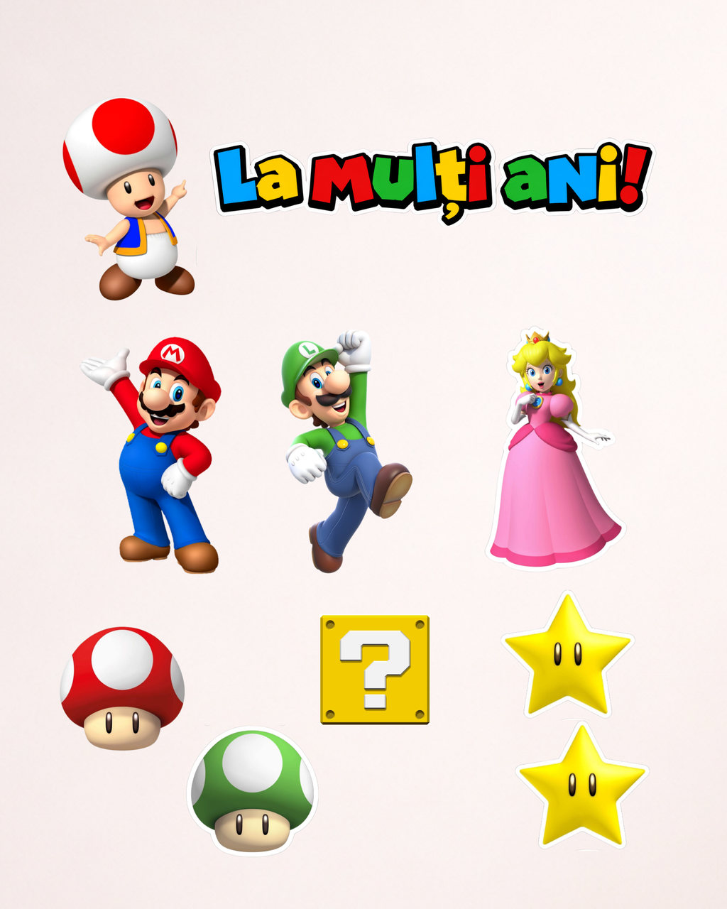Mario – Set toppere pentru tort din pastă de zahăr