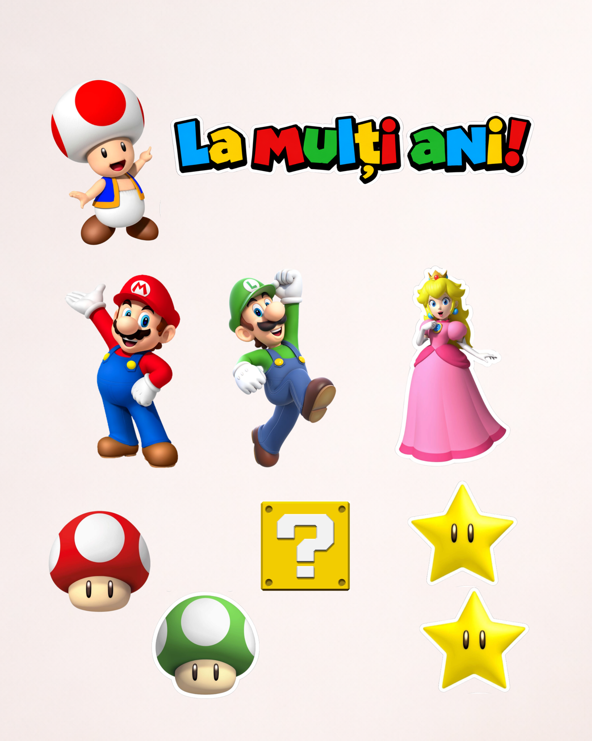 Mario – Set toppere pentru tort din pastă de zahăr