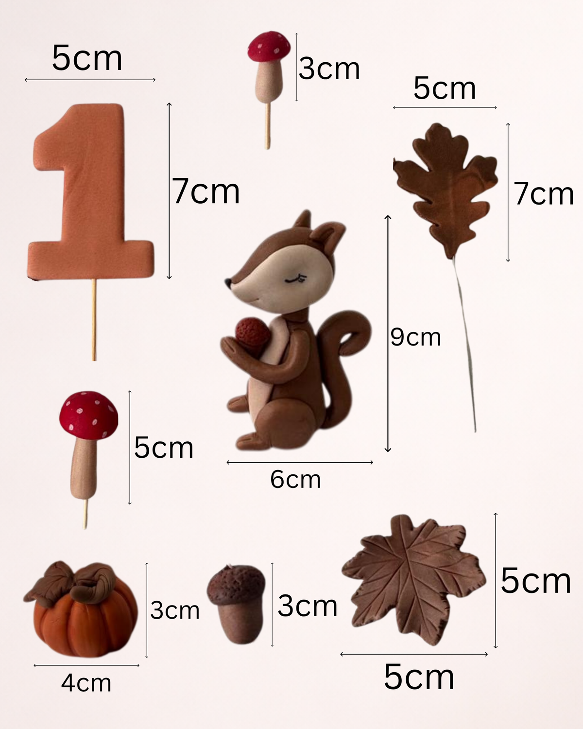 Veveriță de Toamnă – Set Figurine Tort