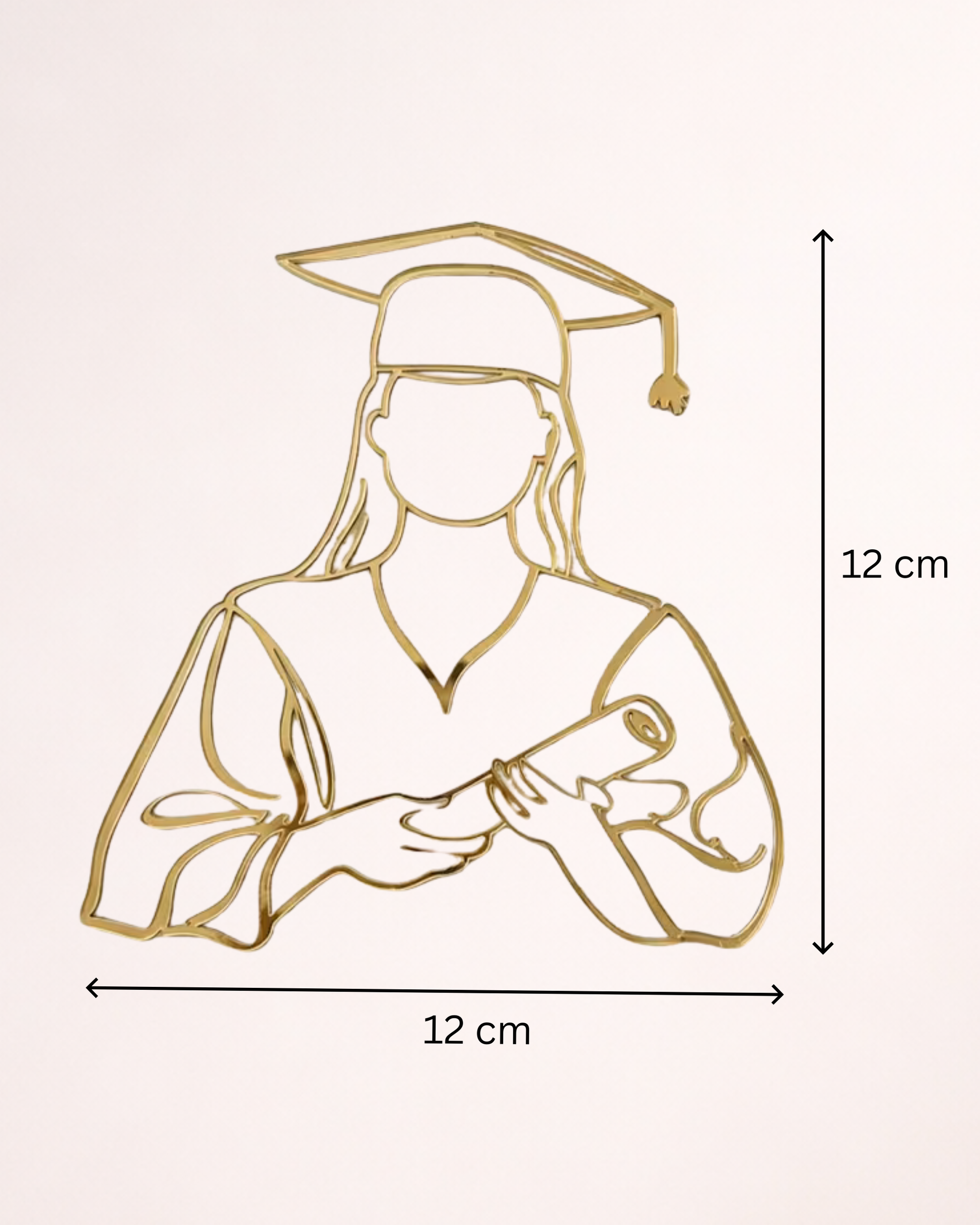 Topper Tort Absolvire – Siluetă Absolventă cu Diplomă