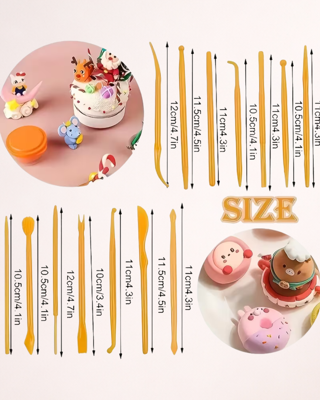 Set 14 ustensile pentru modelaj pastă de zahăr