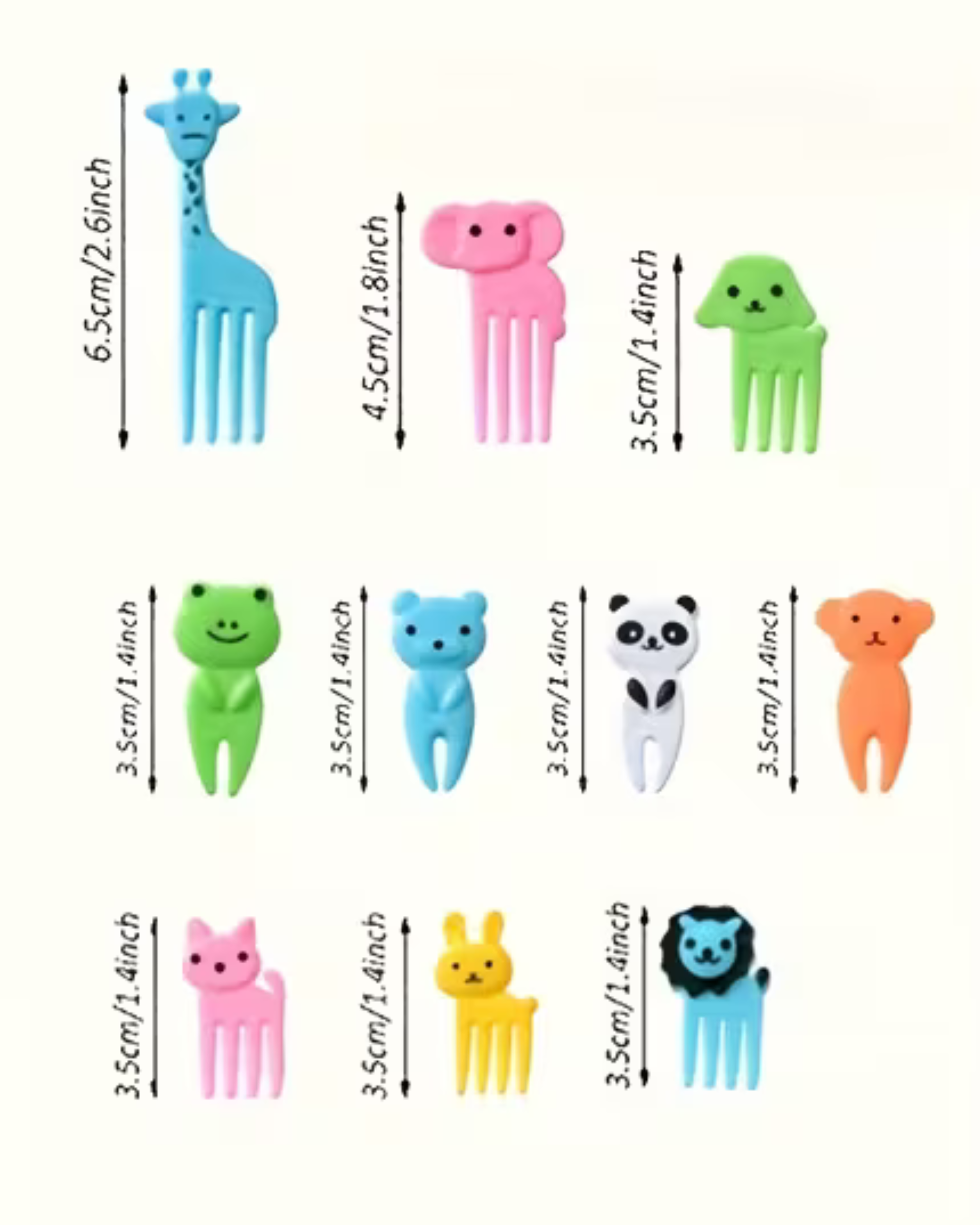 Set 60 mini-furculițe party – Animăluțe colorate