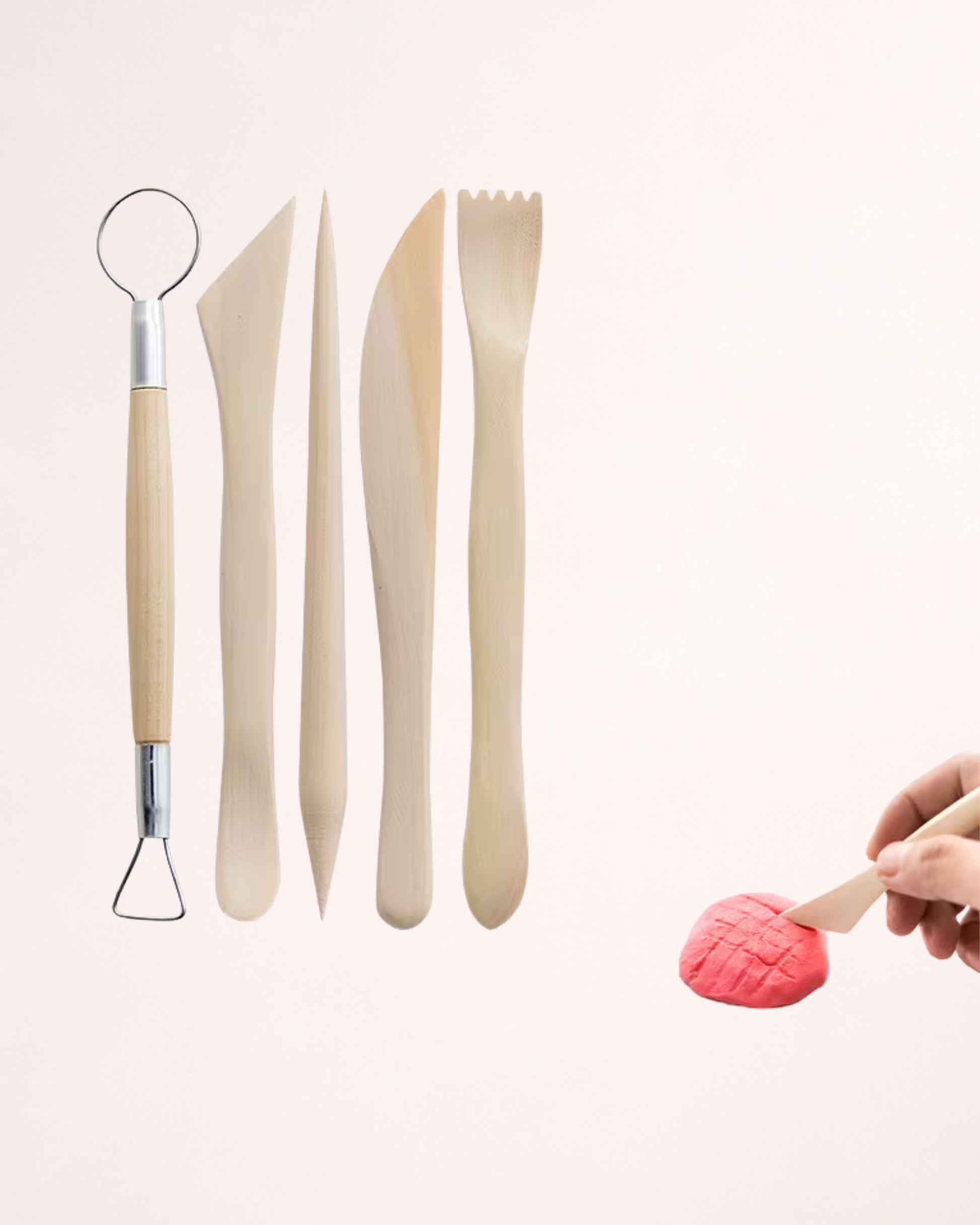 Set 9 ustensile pentru modelaj pastă de zahăr – lemn și plastic