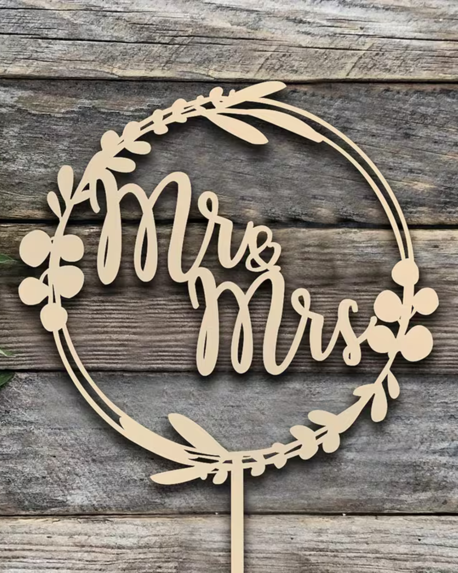 Topper tort "Mr.&Mrs" din lemn