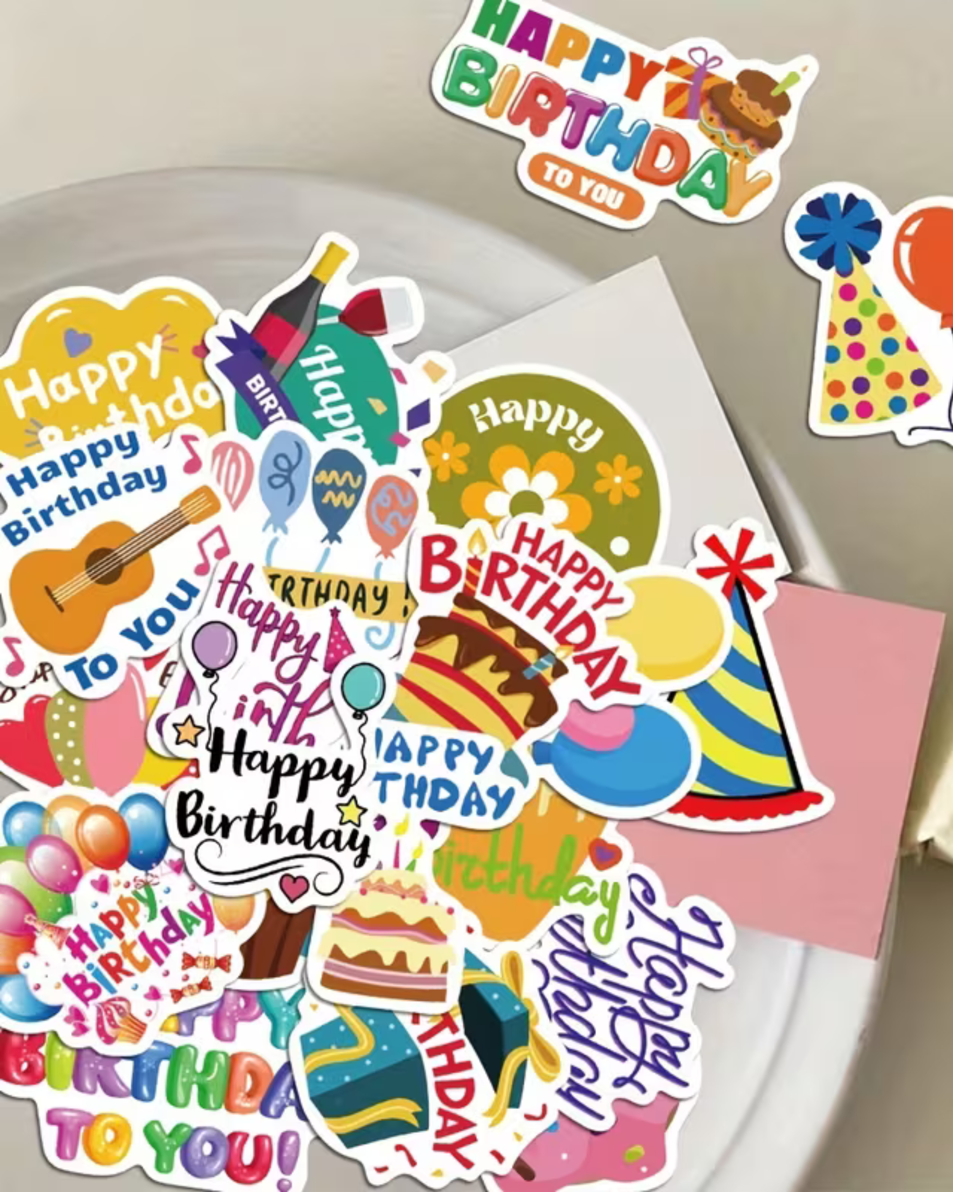 Set 50 Stickere autocolante Happy Birthday - Aniversare