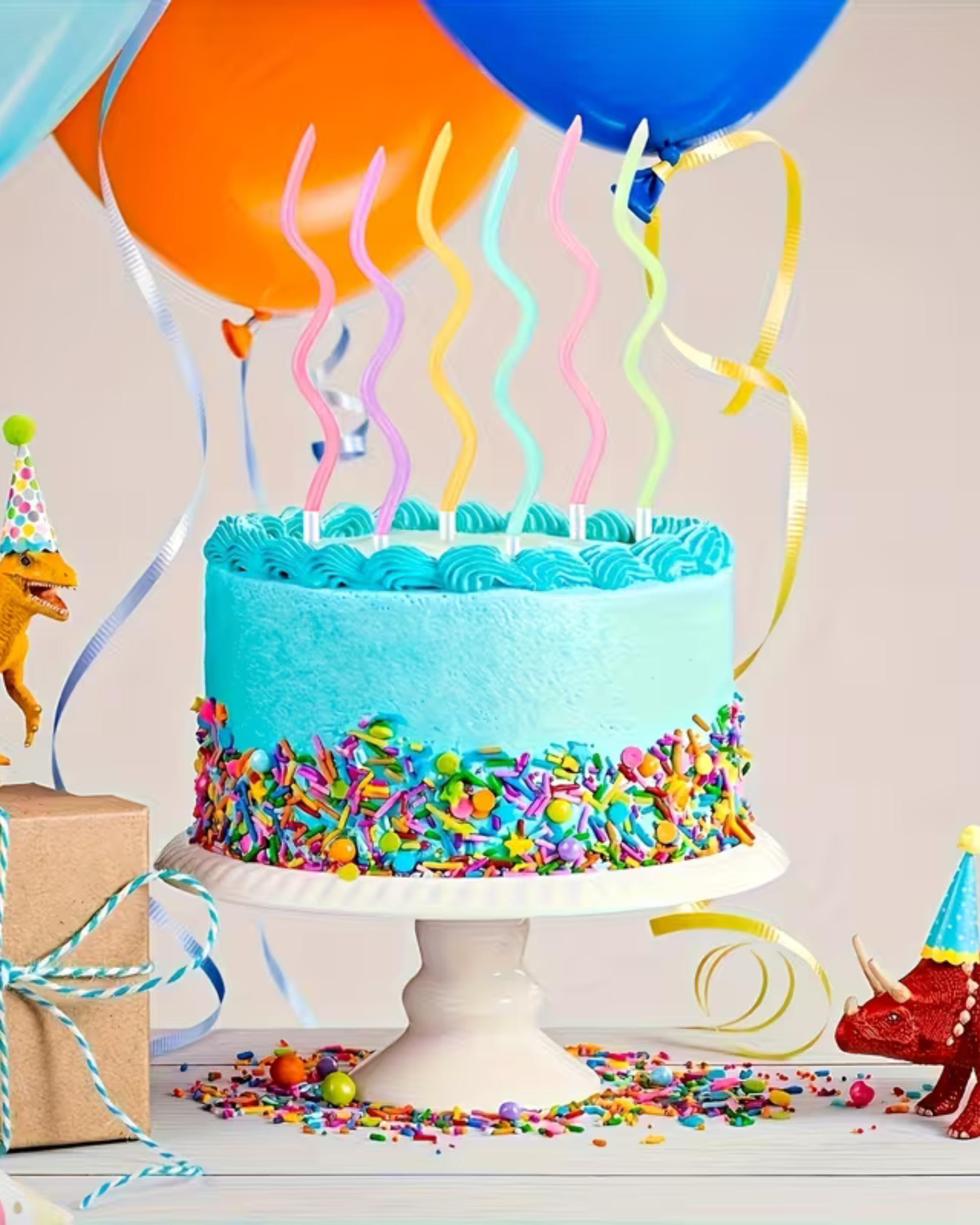 Set 6 lumânări spiralate pentru tort – Culori pastel